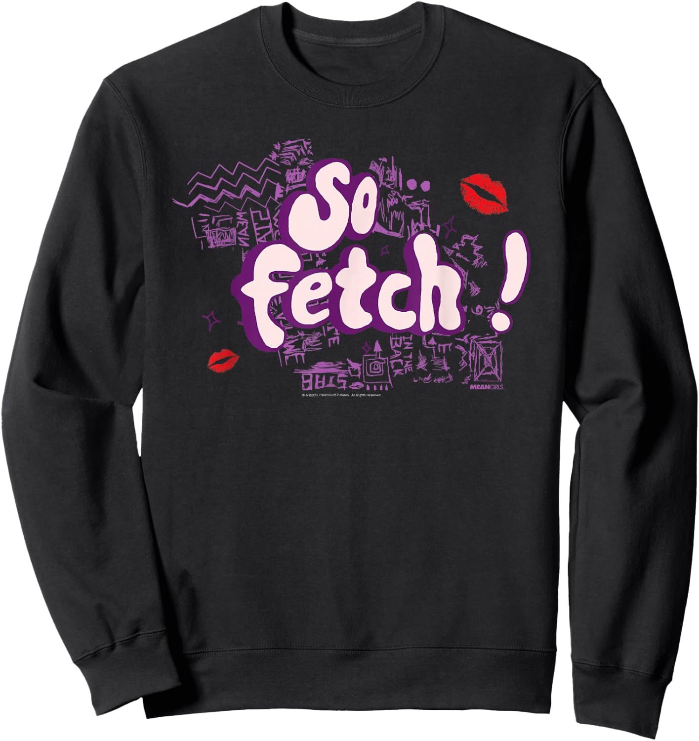 Mean Girls So Fetch! Illustrated Type Y2K Movie Sweatshirt - Sweatshirt | Black