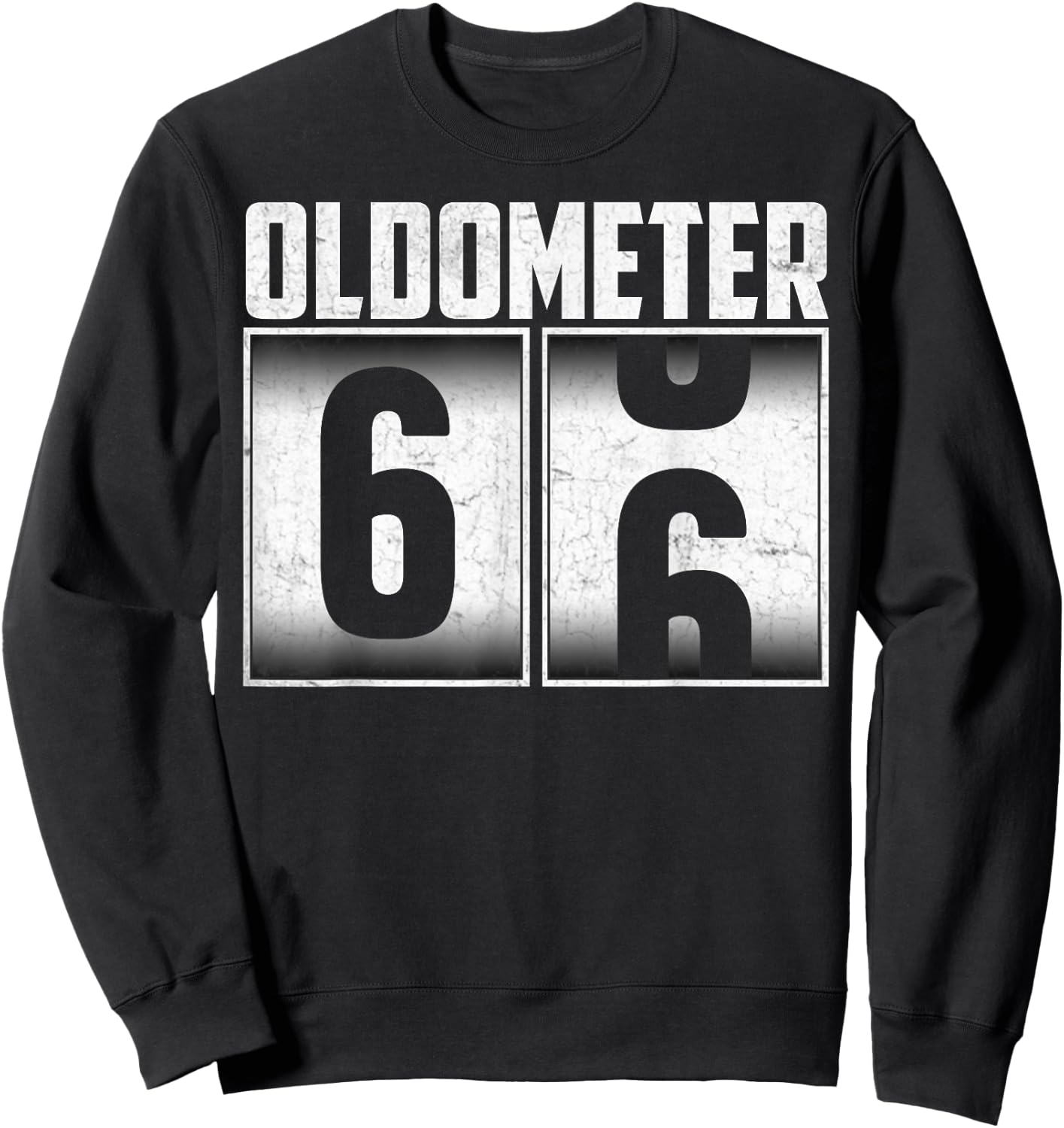 Vintage Oldometer 66 Biker Riding 66th Birthday 66 Years Old Sweatshirt - Sweatshirt | Black