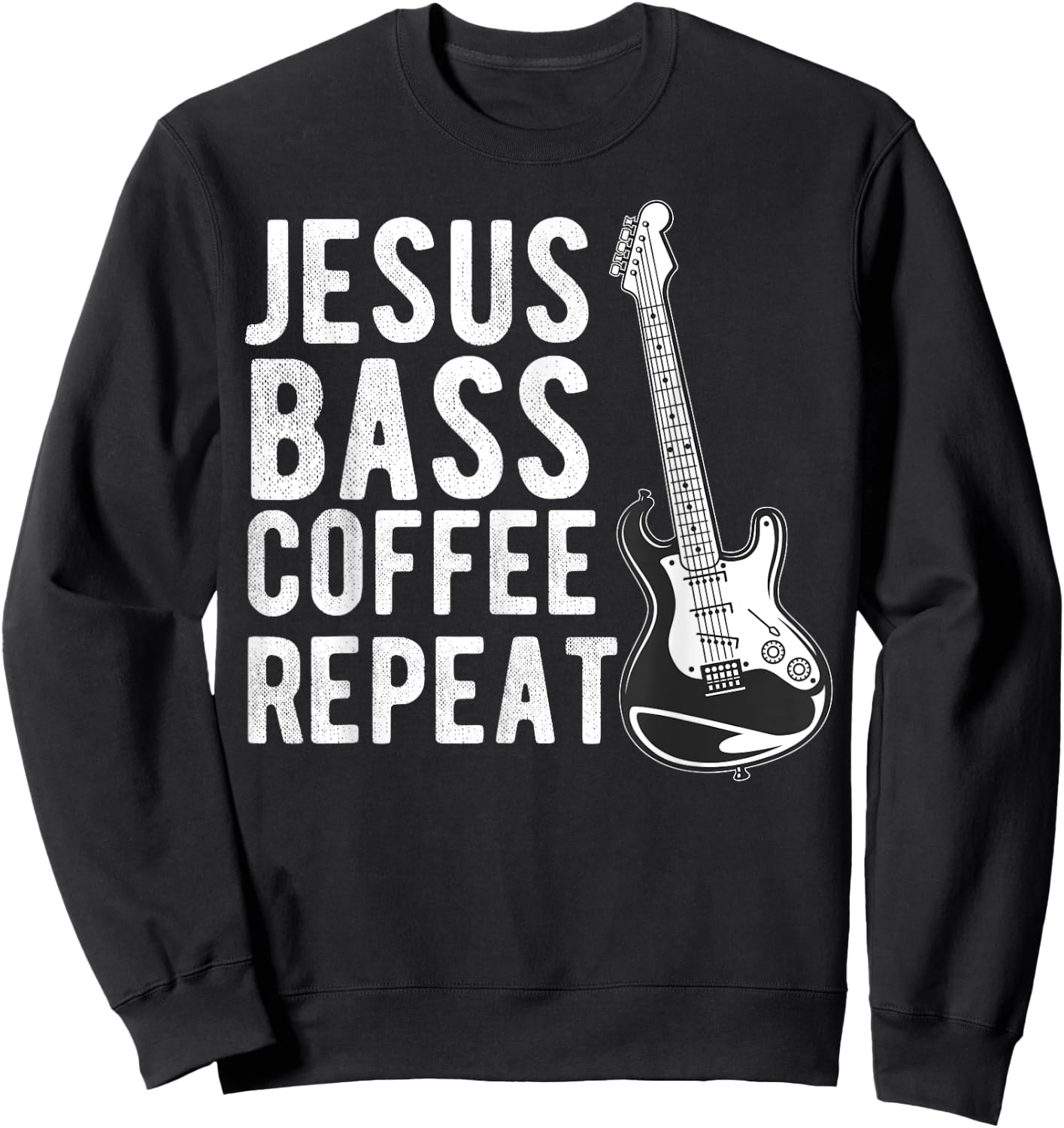 Christian Bass Guitar Player Worship Jesus Bassist Music Sweatshirt - Sweatshirt | Black
