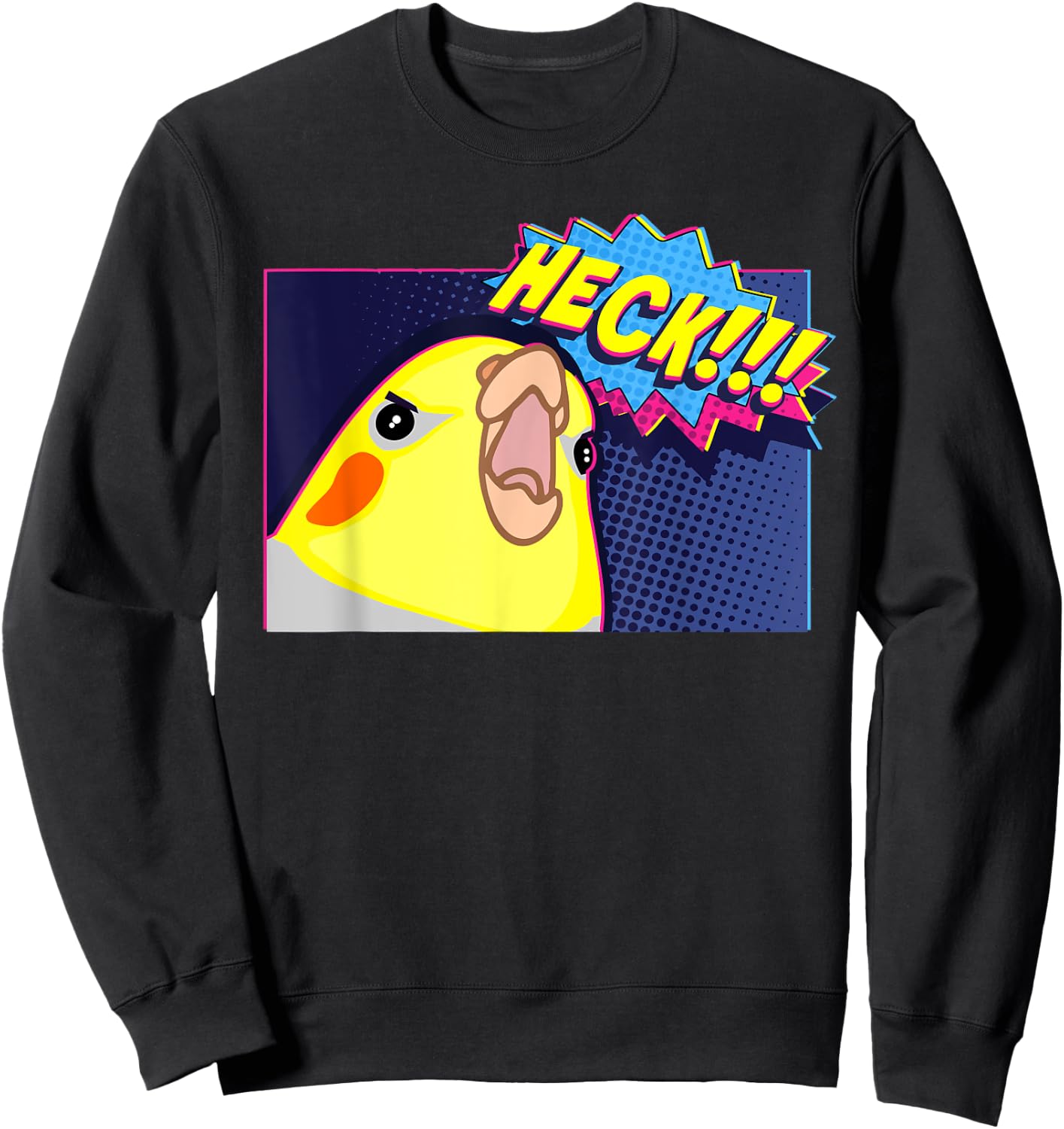 Heck Cockatiel, Birb memes, Funny angry Parrot lover Sweatshirt - Sweatshirt | Black