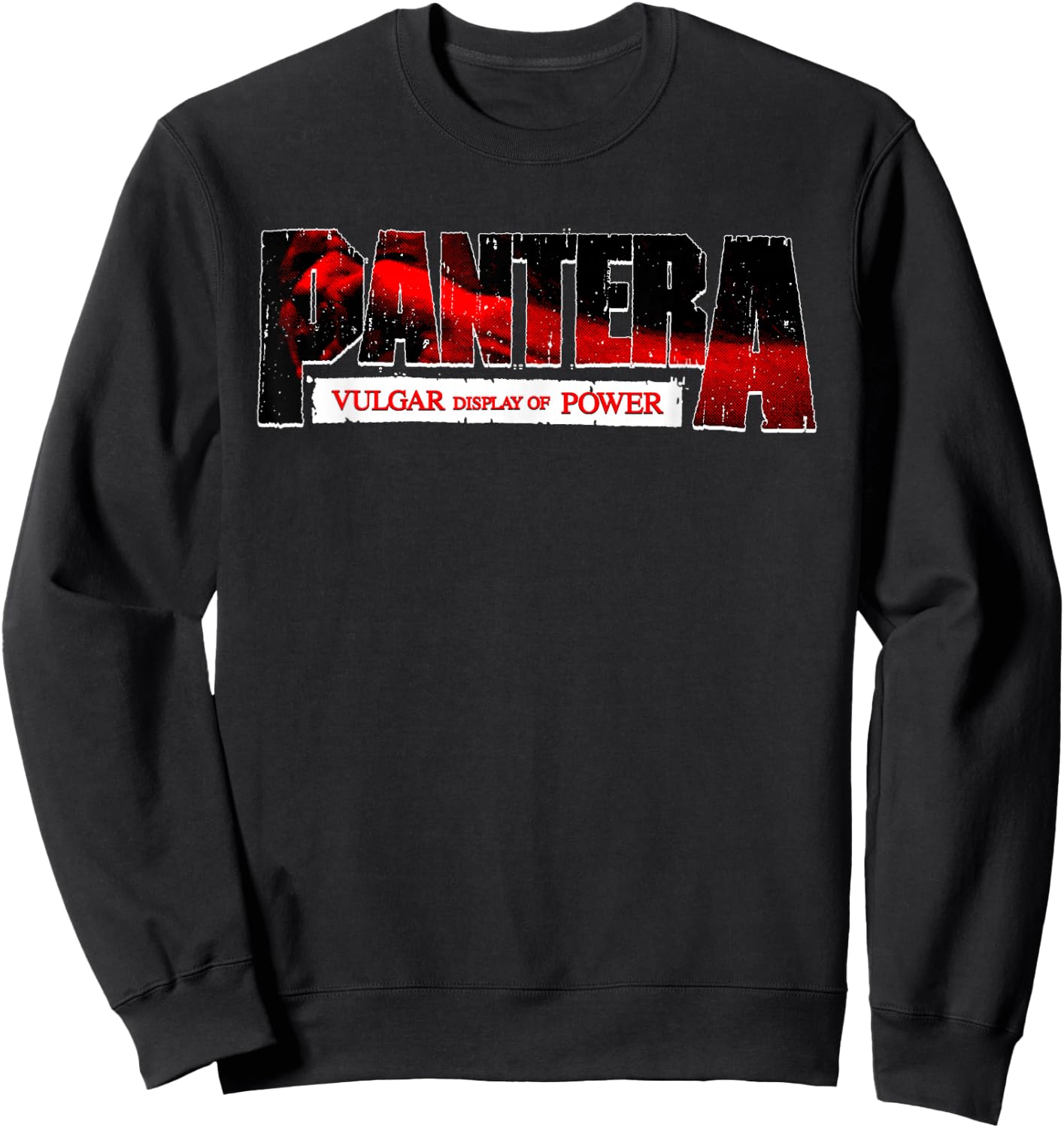 Pantera Official Vulgar Display Of Power Logo Red Sweatshirt - Sweatshirt | Black