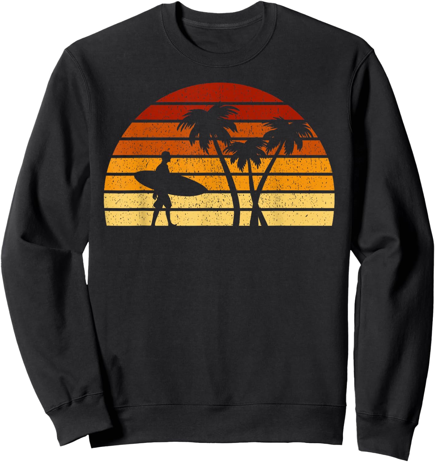 Vintage Sun Surfing Gift Surfers and Surfers Sweatshirt - Sweatshirt | Black