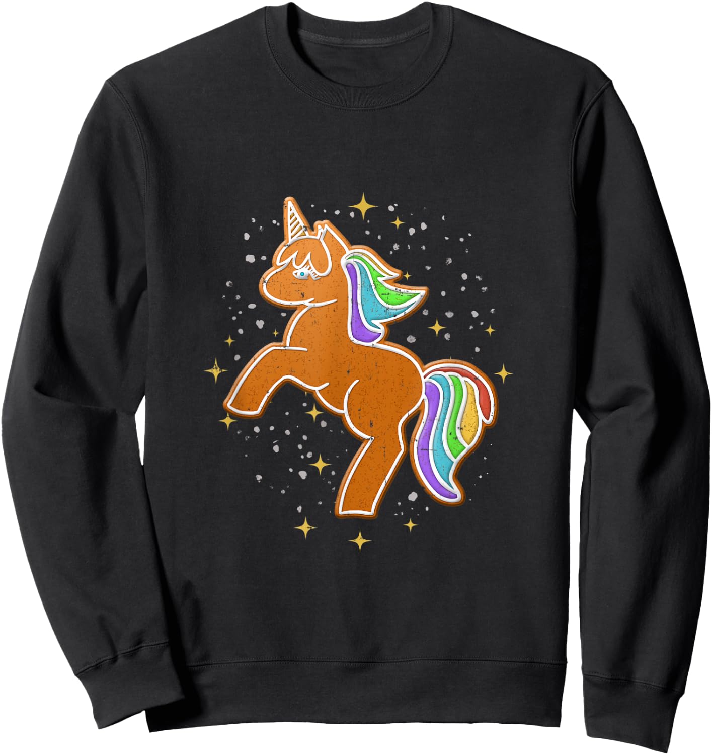 Unicorn Gingerbread Christmas Baking Gift Team Crew Squad Sweatshirt - Sweatshirt | Black
