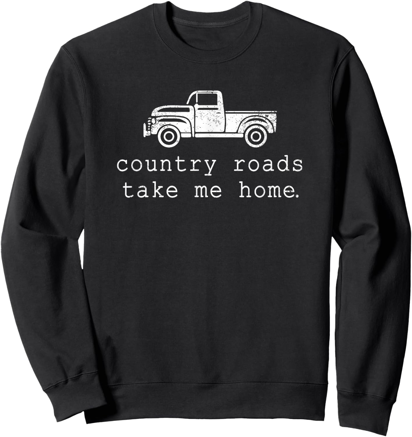 Vintage Country Roads Take Me Home Sweatshirt - Sweatshirt | Black