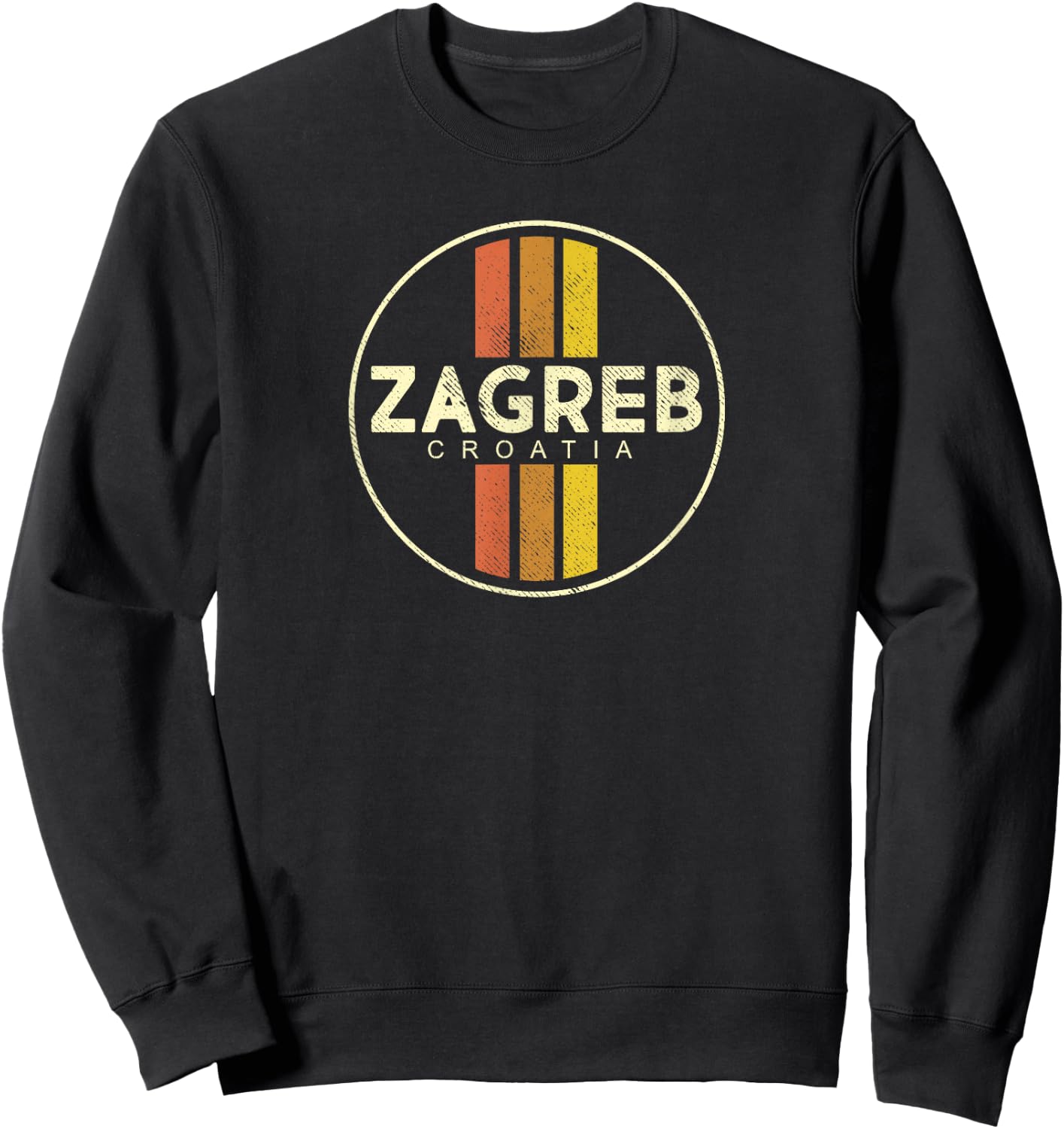 Retro Zagreb Croatia Vintage 80s Style Sweatshirt - Sweatshirt | Black