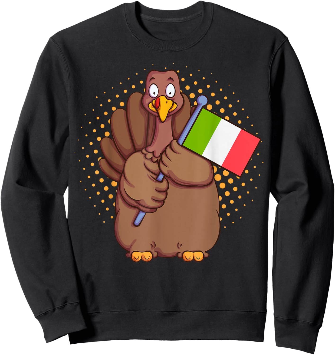 Italian Thanksgiving Turkey - Italy Flag Gift Sweatshirt - Sweatshirt | Black