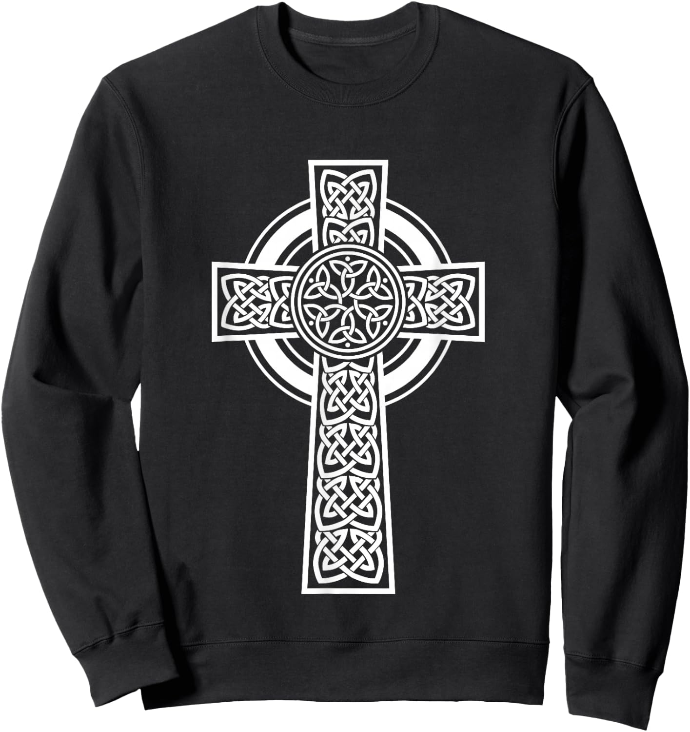 Irish Celtic Knotwork Cross Sweatshirt - Sweatshirt | Black
