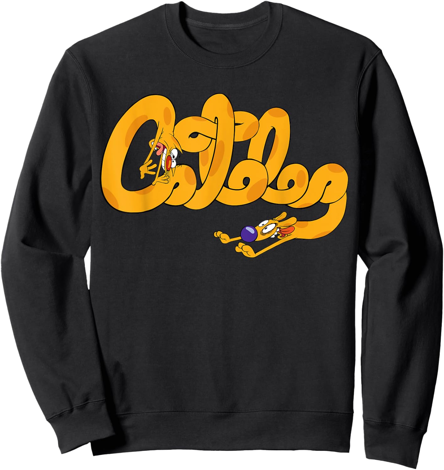 Cat Dog Cursive Nickelodeon Sweatshirt - Sweatshirt | Black
