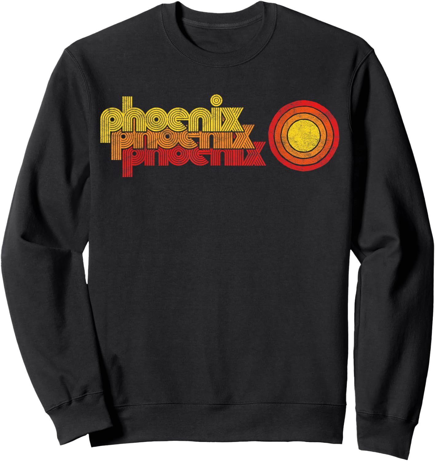 Retro Phoenix Arizona 80's Style Sun Sweatshirt - Sweatshirt | Black