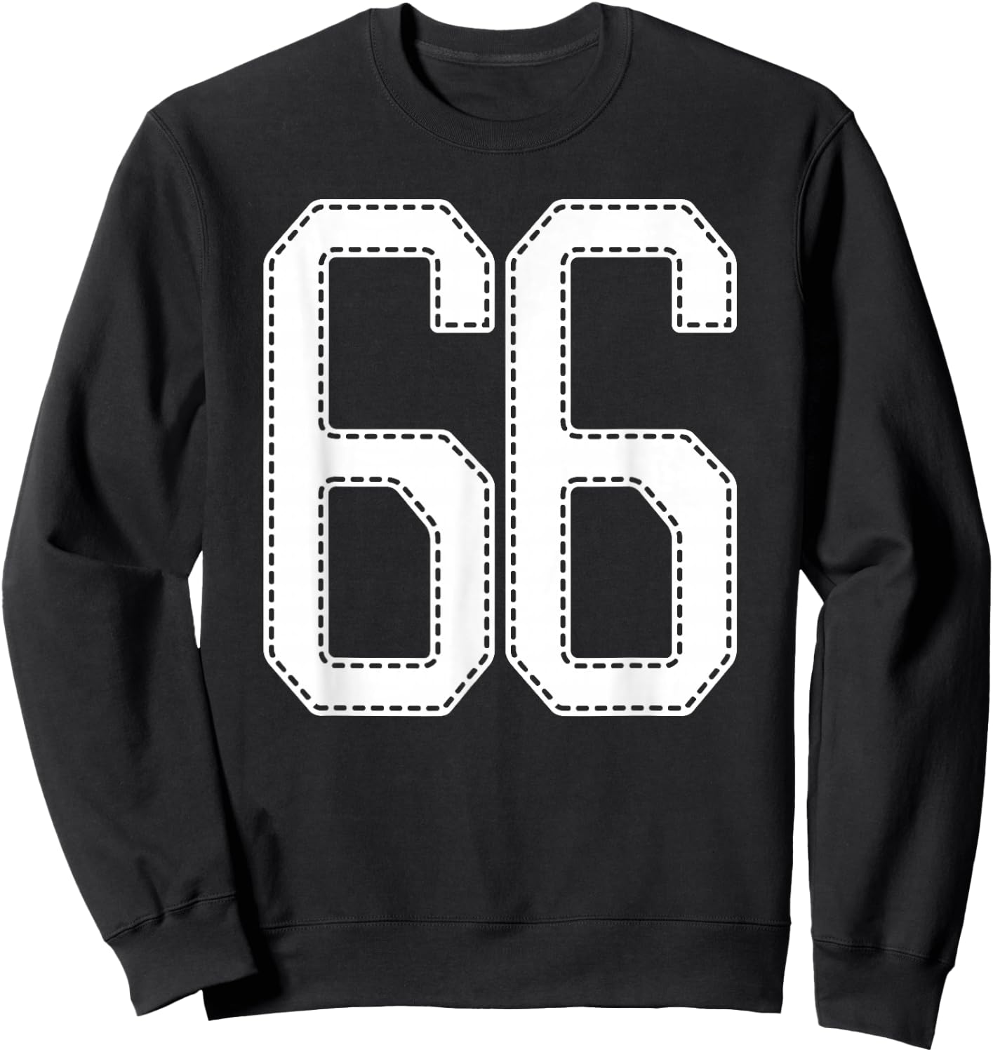 Official Team League #66 Jersey Number 66 Sports Jersey Sweatshirt - Sweatshirt | Black