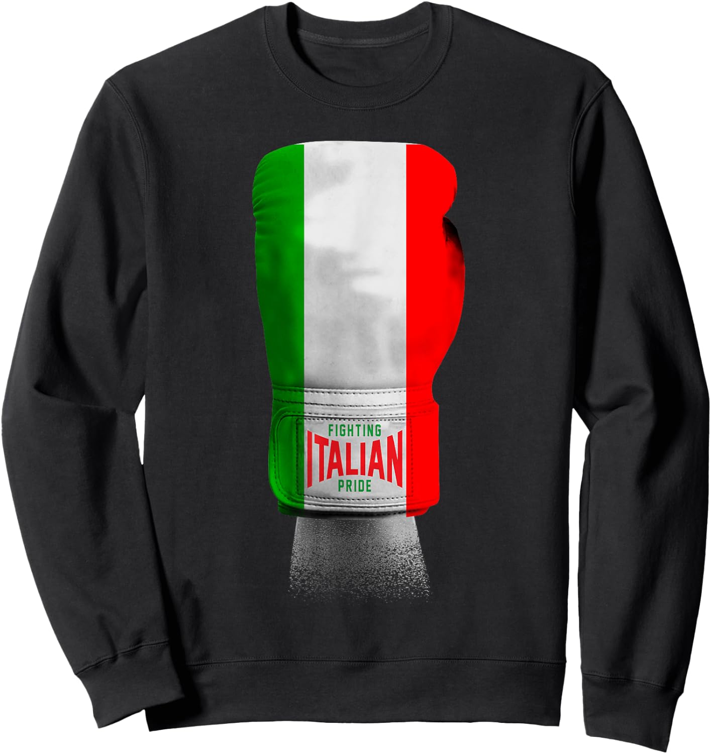 Vintage Italian Flag Boxing Gloves designer Sweatshirt - Sweatshirt | Black