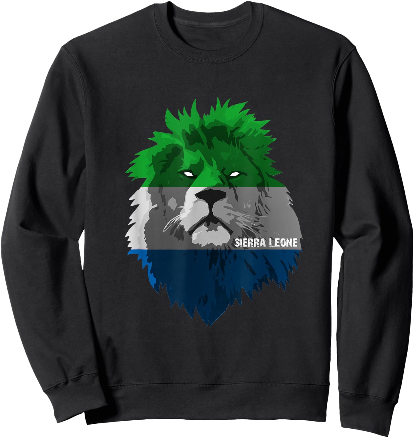 Soccer team Sierra Leone national pride Lion Flag T shirt Sweatshirt - Sweatshirt | Black