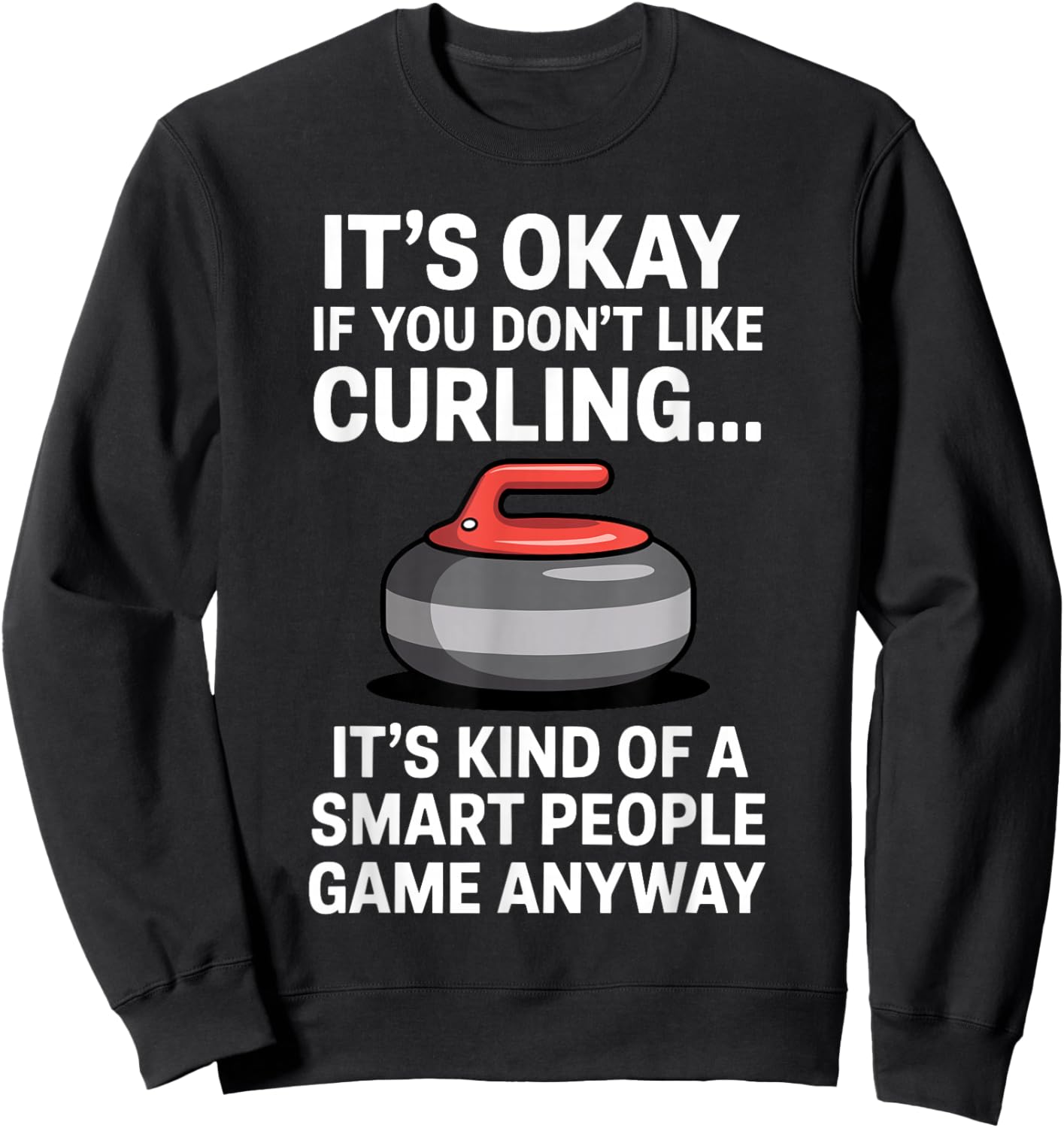 Cool Curling Art Women Stone Ice Curling Sport Lover Sweatshirt - Sweatshirt | Black