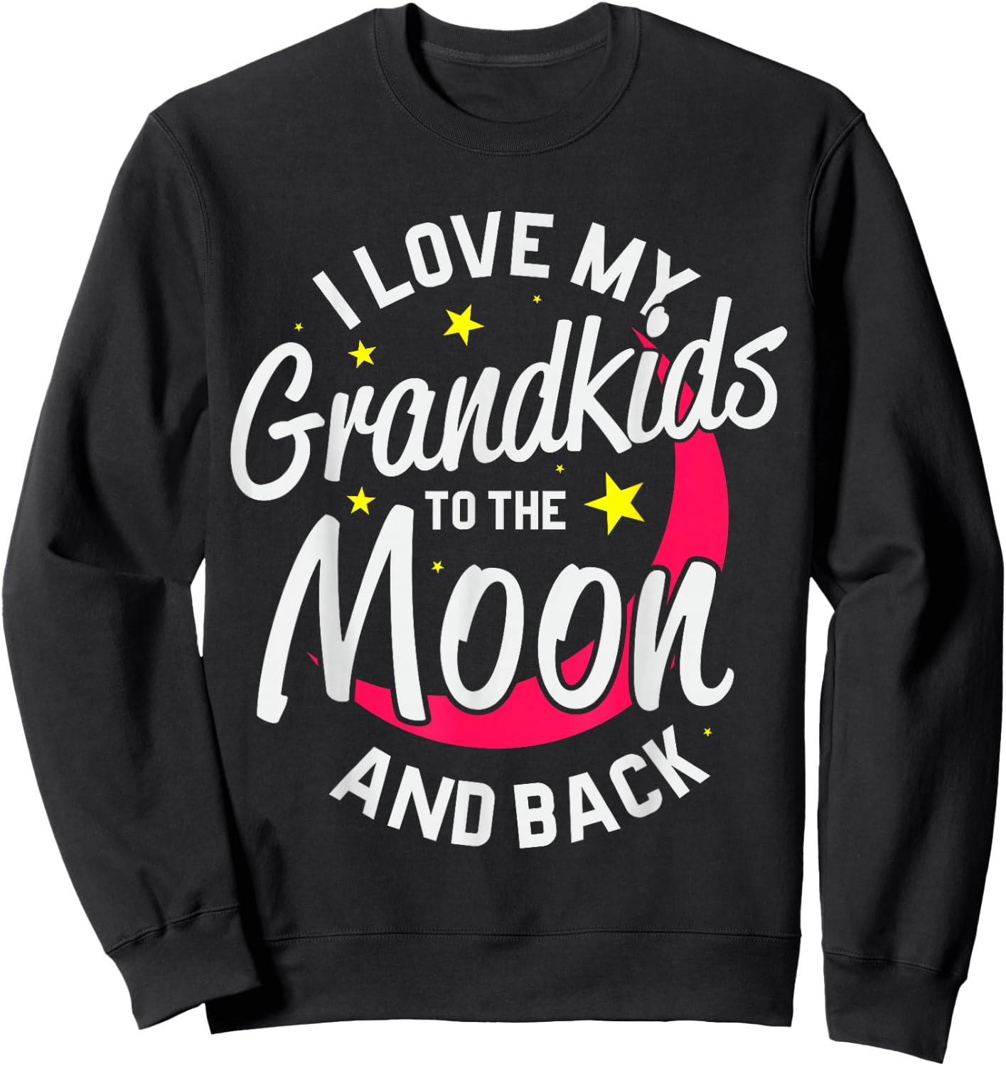 Grandparent T Shirt I Love My Grandkids to the Moon and Back Sweatshirt - Sweatshirt | Black