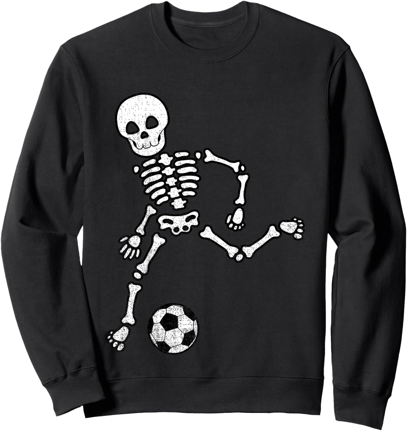 Kids Skeleton Soccer Shirt Halloween Sport Player Costume Sweatshirt - Sweatshirt | Black