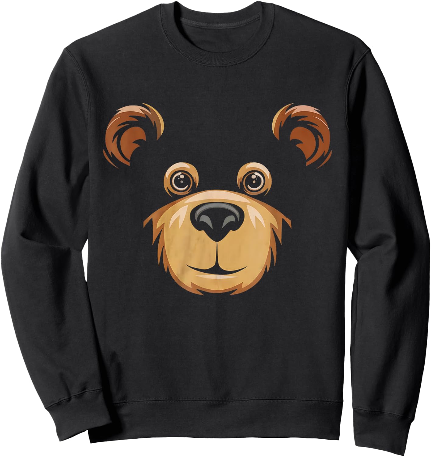 Bear Face Halloween Costume Brown Bear Animal Kids Sweatshirt - Sweatshirt | Black