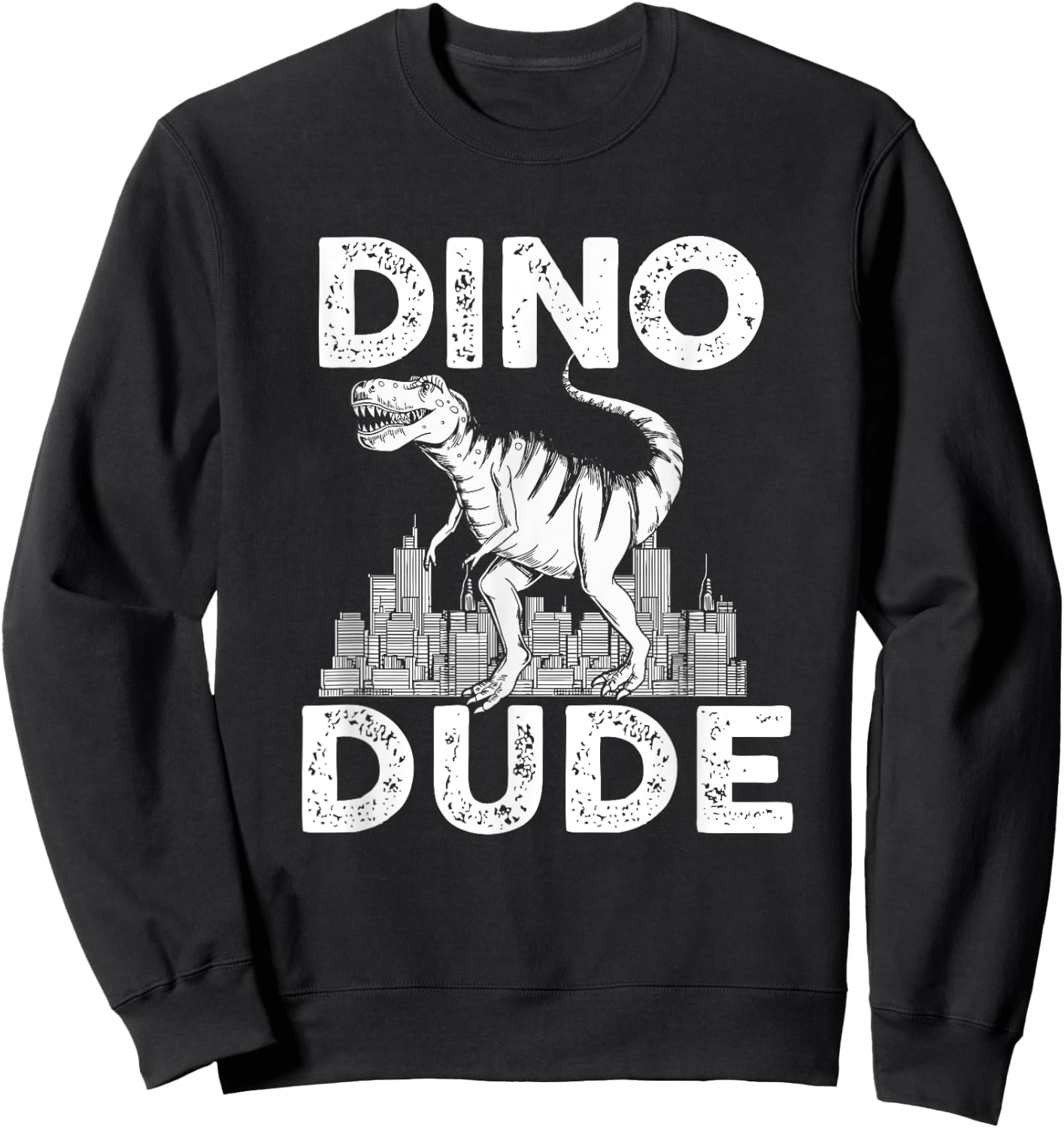 Dino-Dude Dinosaur Family Matching Sweatshirt - Sweatshirt | Black