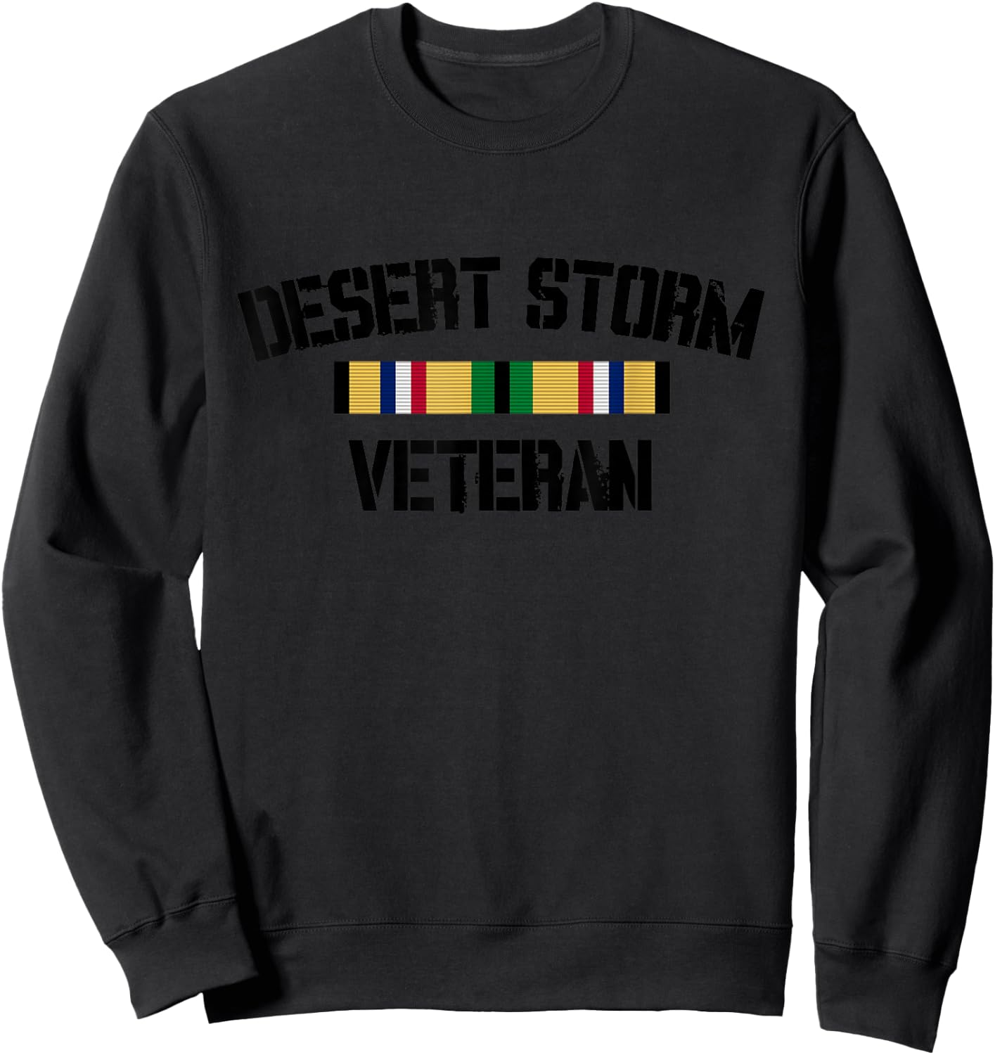 Desert Storm Veteran Pride Persian Gulf War Service Ribbon Sweatshirt - Sweatshirt | Black
