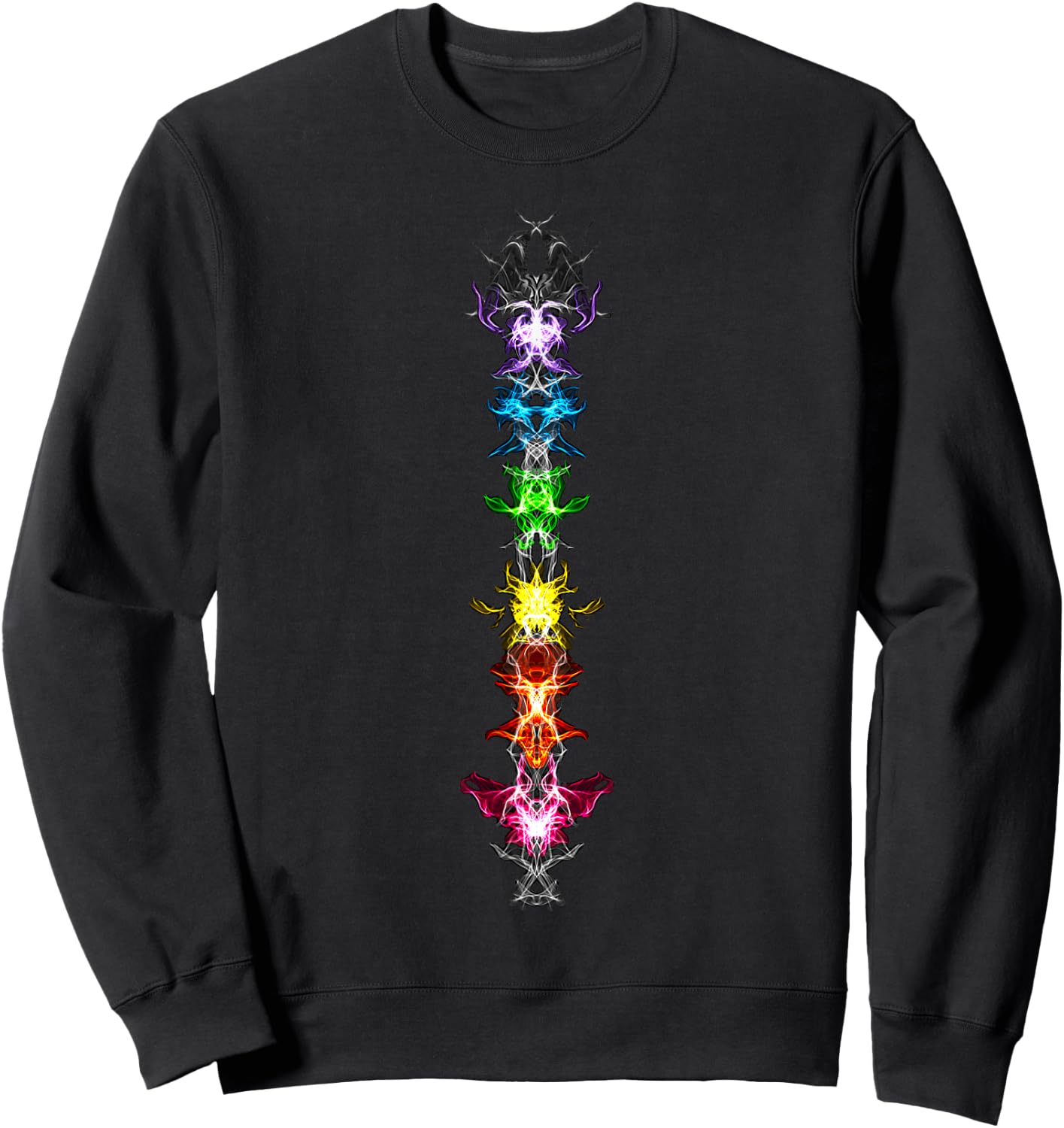 Fractal, Chakra, Buddhism Yoga, Rainbow, Symbol Spirituality Sweatshirt - Sweatshirt | Black