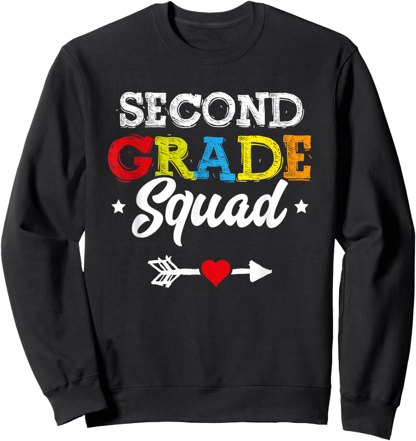 Second Grade Squad Shirt Teacher Student Kids Back To School Sweatshirt - Sweatshirt | Black