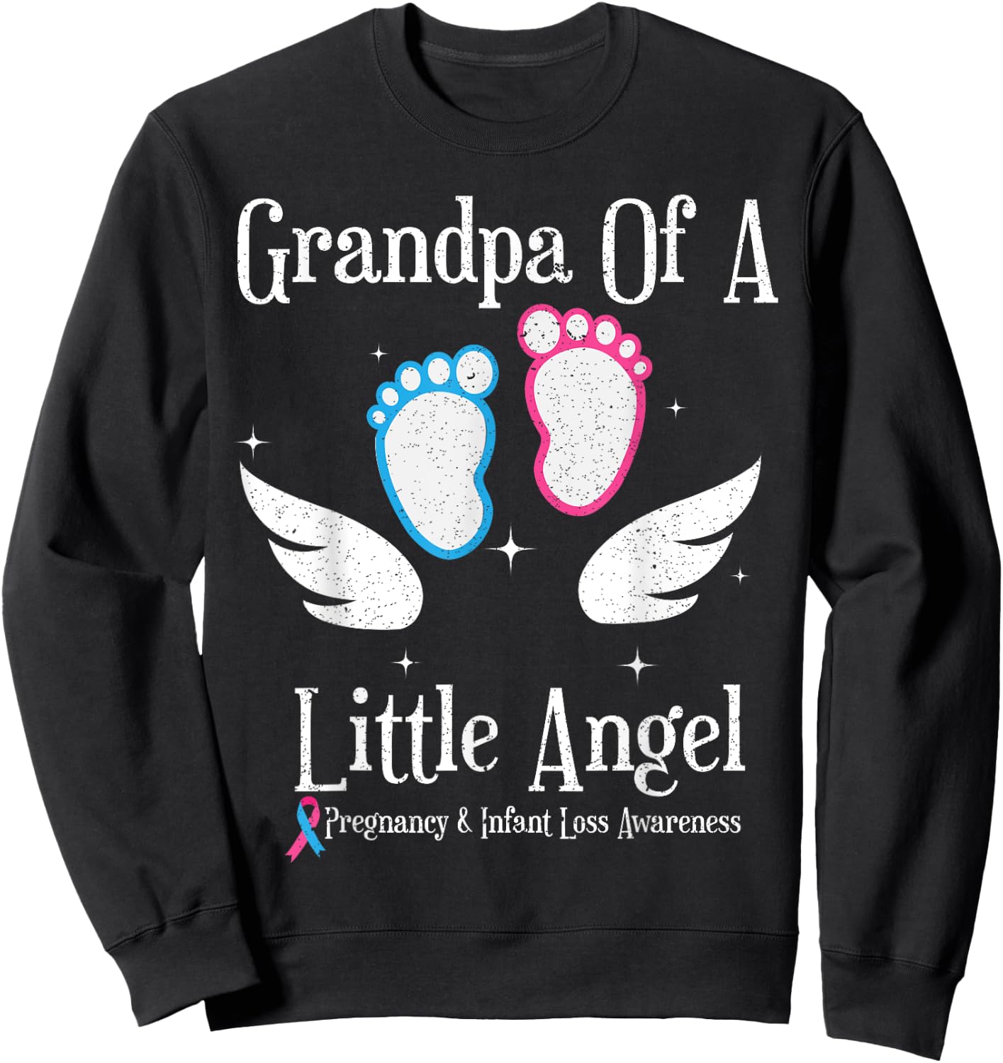 Grandpa Of A Little Angel Pregnancy and Infant Loss Sweatshirt - Sweatshirt | Black