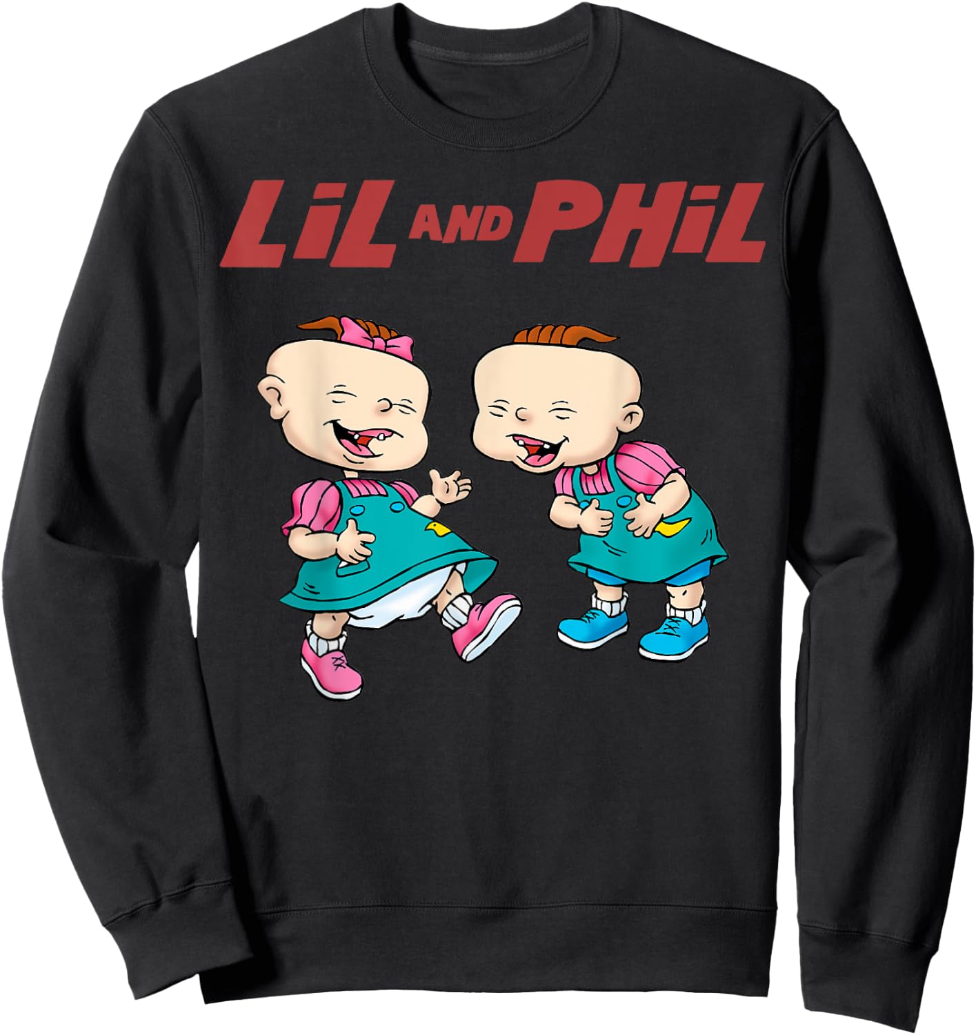 Rugrats Lil And Phil Laughing Poster Sweatshirt - Sweatshirt | Black