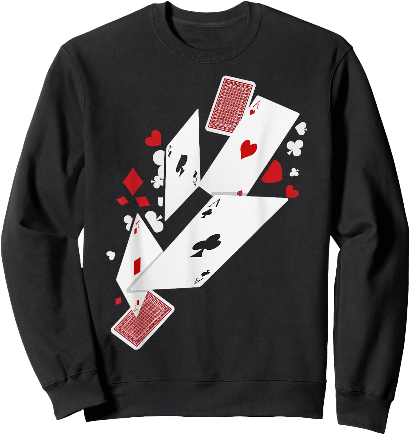 Card Shark Poker Player Four Aces Gambling Gift Sweatshirt - Sweatshirt | Black