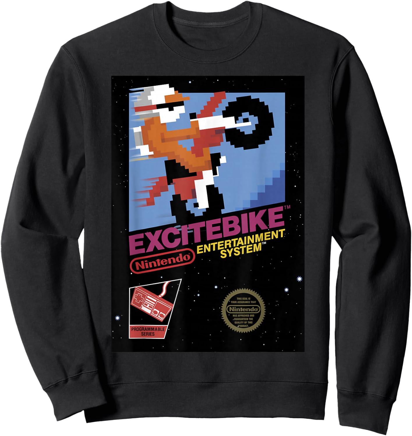 Nintendo NES Excitebike Game Retro Vintage Graphic Sweatshirt - Sweatshirt | Black