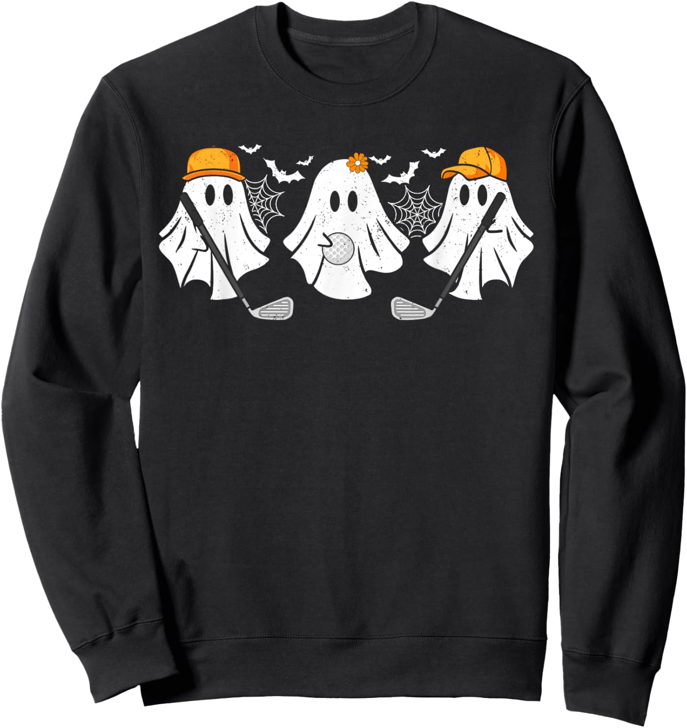 Ghost Golf Ball Player Funny Halloween Costume Women Sweatshirt - Sweatshirt | Black