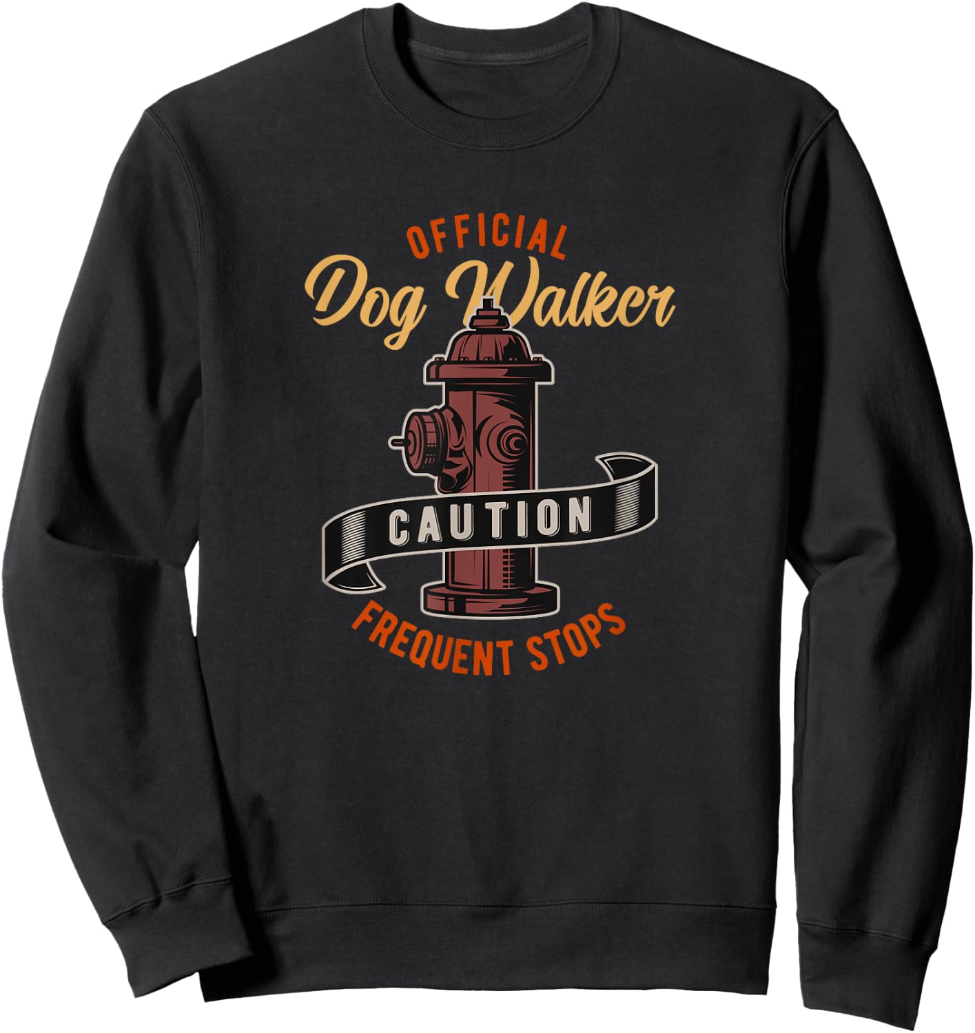 Funny Official Dog Walker Graphic, Walking the Dogs Men Women Girls Kids Sweatshirt - Sweatshirt | Black
