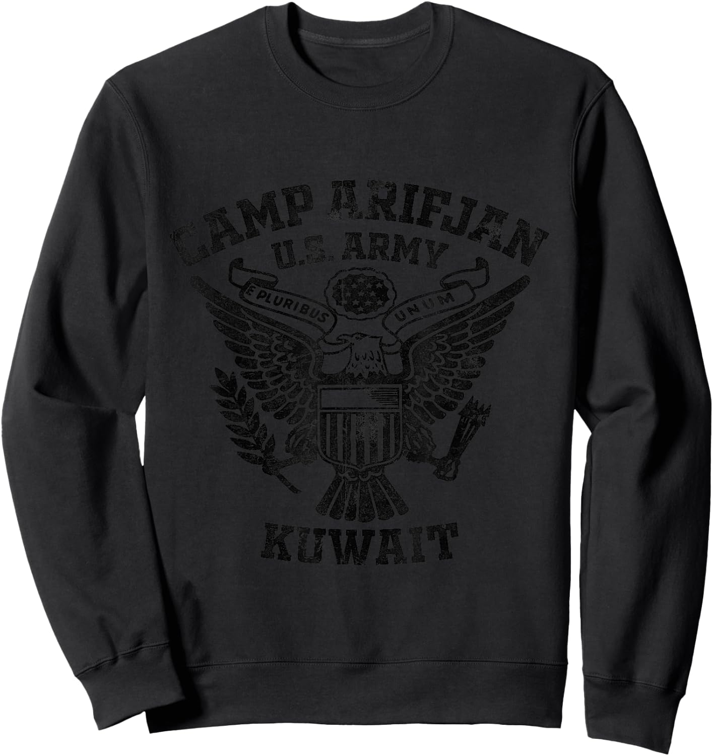 Camp Arifjan Kuwait Military Base Veteran Vintage Gifts Sweatshirt - Sweatshirt | Black