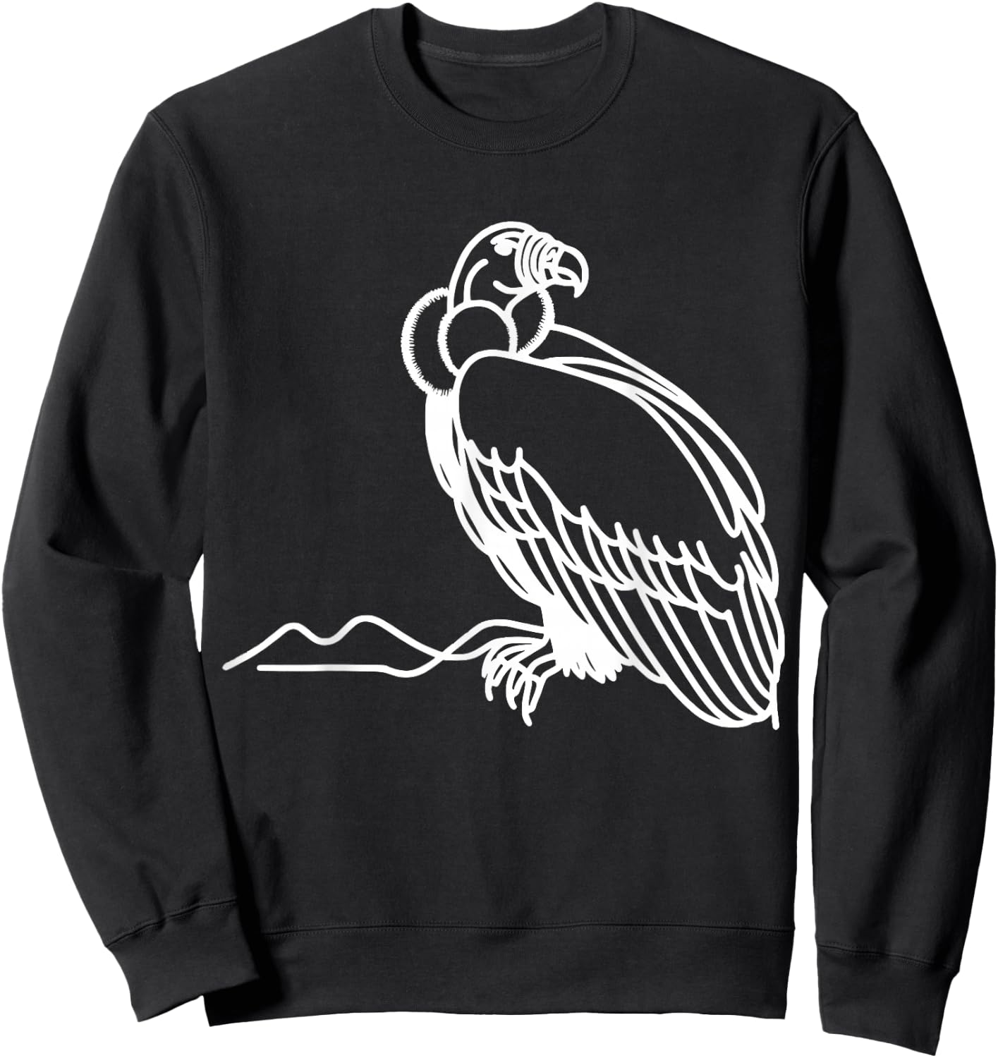 Andean Condor Line Art Birdwatcher Sweatshirt - Sweatshirt | Black