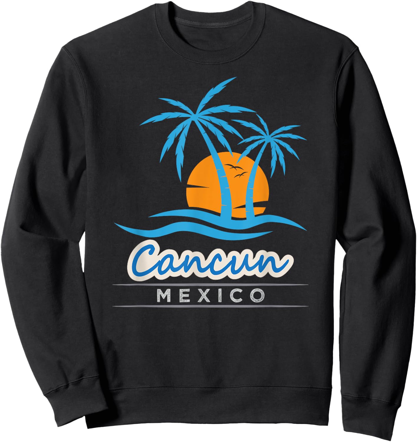 Vintage Retro Summer Vacation Mexico Cancun Beach Sweatshirt - Sweatshirt | Black