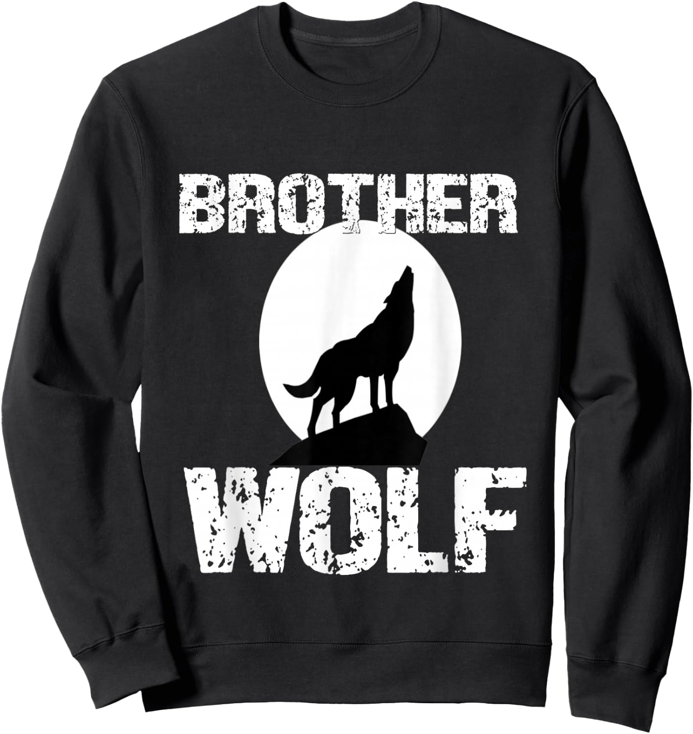 Boys Wolf Shirt Matching Family Tribe Wolves Son Brother Sweatshirt - Sweatshirt | Black