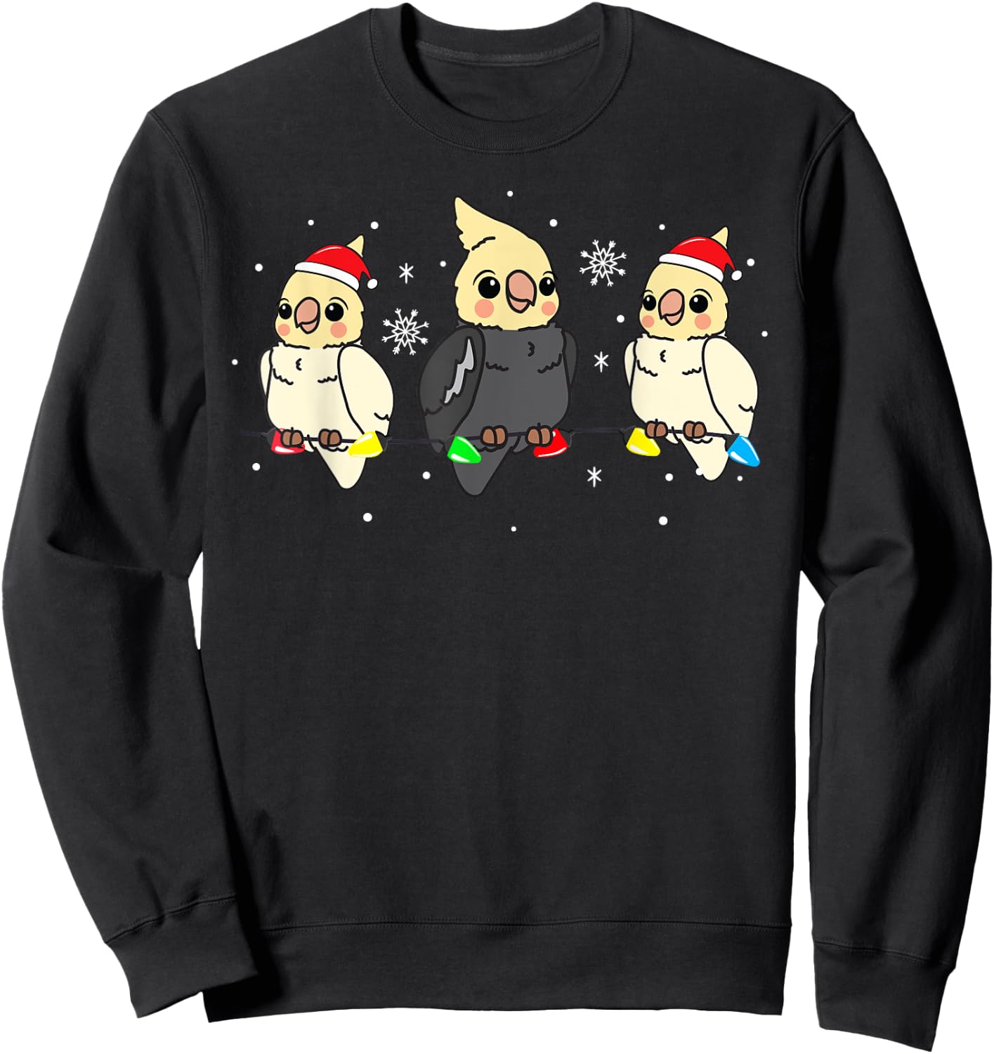 Cockatiel Bird Christmas Funny Gift Sweatshirt - Sweatshirt | Black