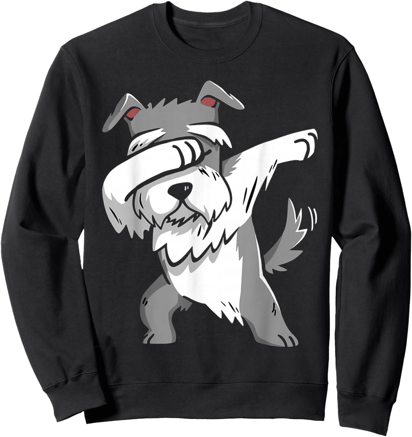 Dabbing Schnauzer Kids Schnauzer Pajamas Youth Sweatshirt - Sweatshirt | Black