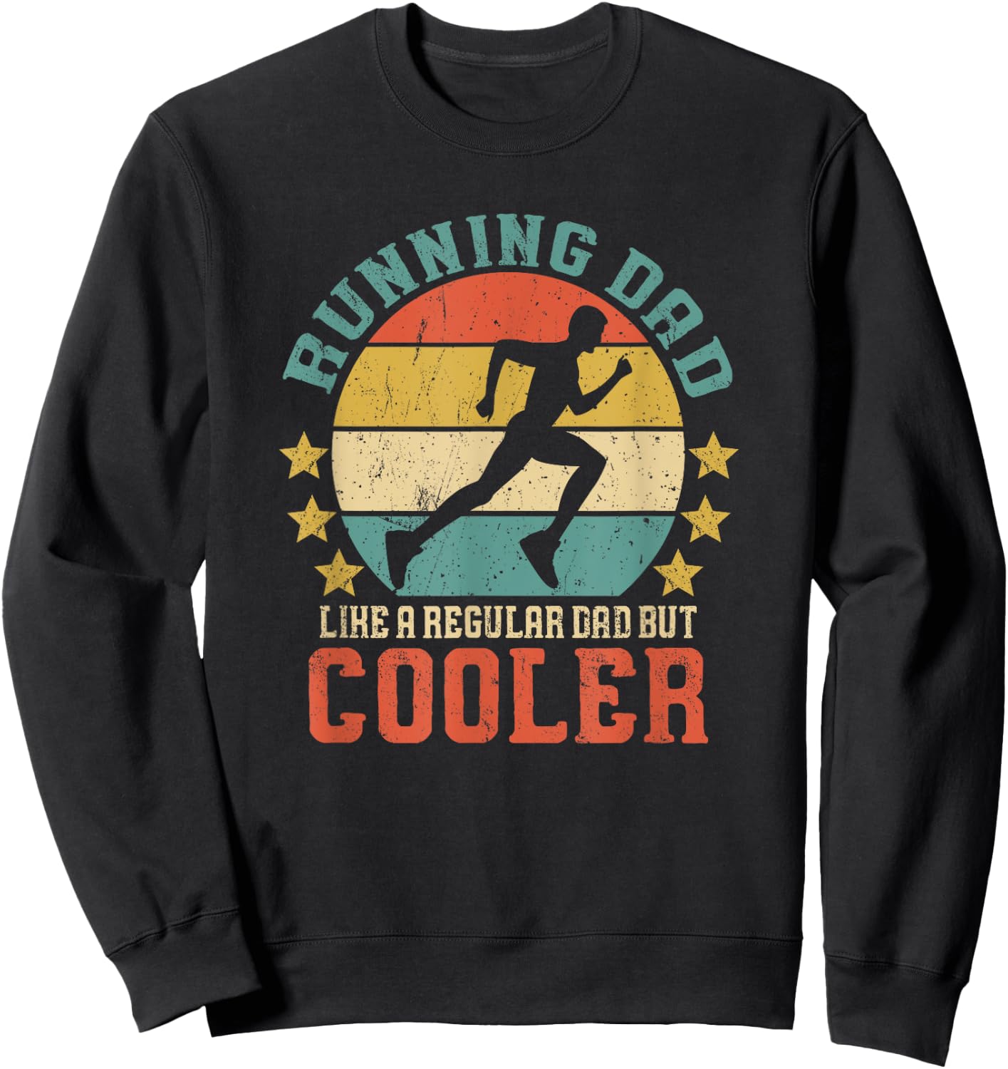 Running Dad Vintage Funny Marathon Runner Father's Day Gift Sweatshirt - Sweatshirt | Black
