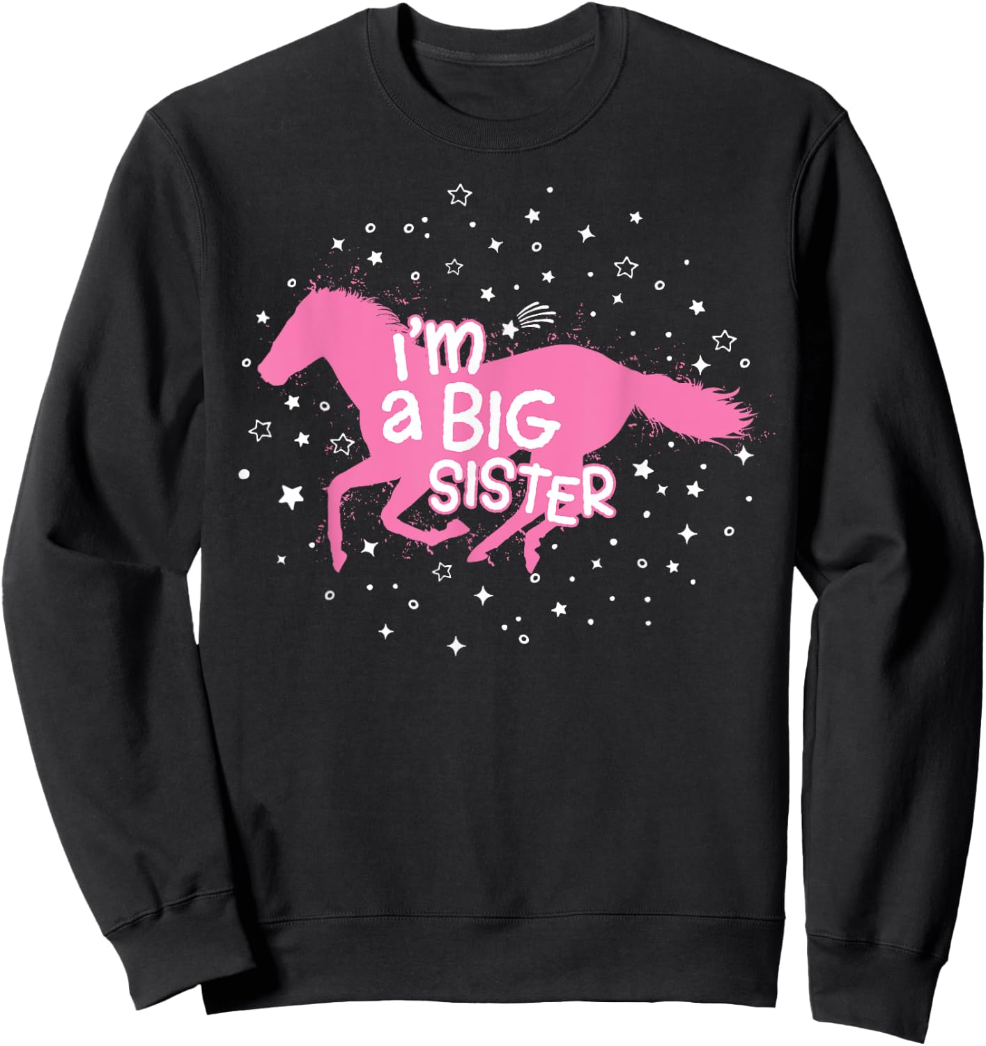 Big Sister Horse Shirt I'm a Big Sister for Girls Sweatshirt - Sweatshirt | Black