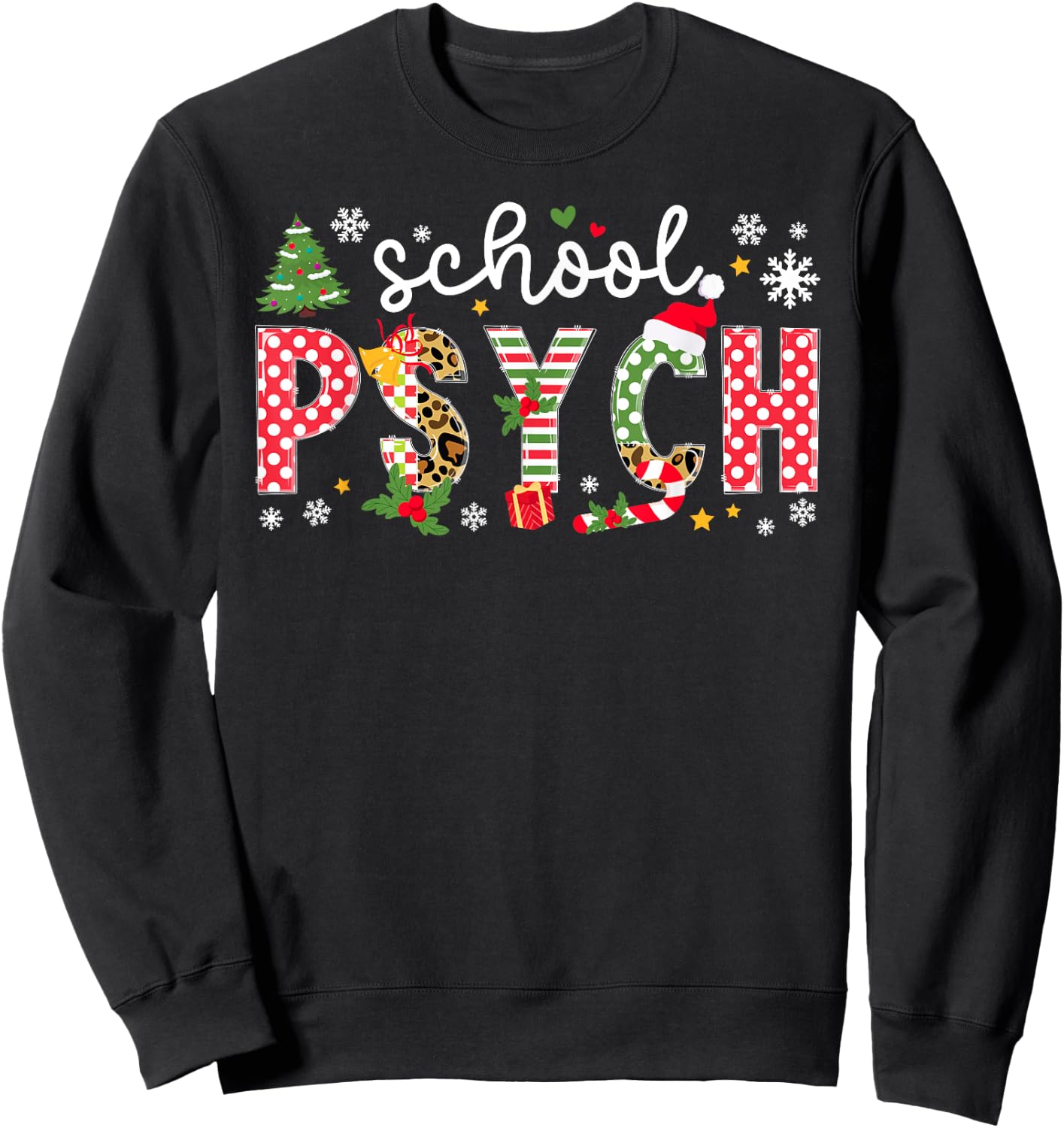 School Psych Christmas School Psychologist Xmas Party Sweatshirt - Sweatshirt | Black