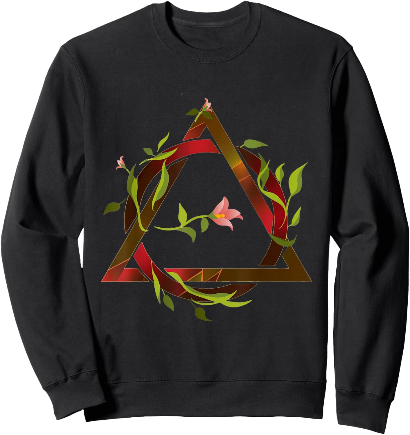 therian Symbol with Flowers Inclusion Sweatshirt - Sweatshirt | Black