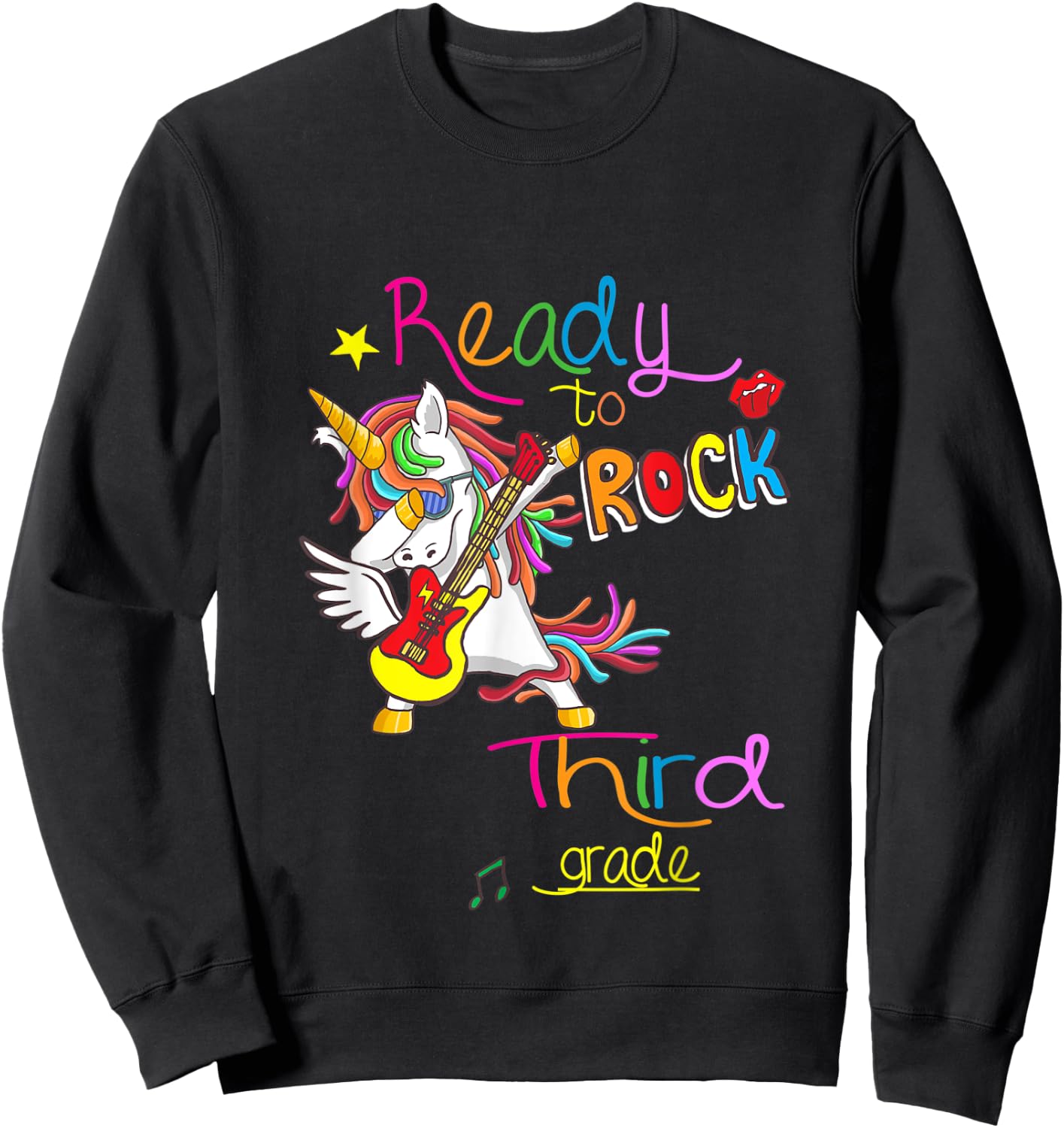 Ready to rock third grade Back to school Sweatshirt - Sweatshirt | Black