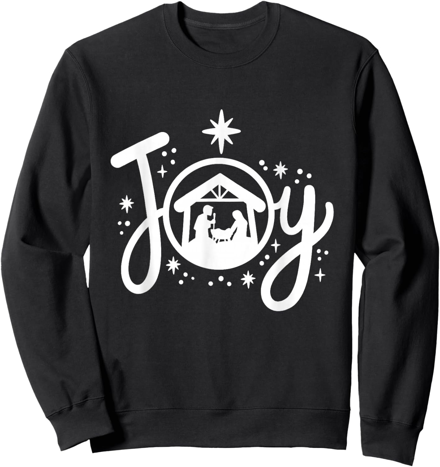 Christian Christmas Joy Jesus Nativity Scene Faith Family Sweatshirt - Sweatshirt | Black