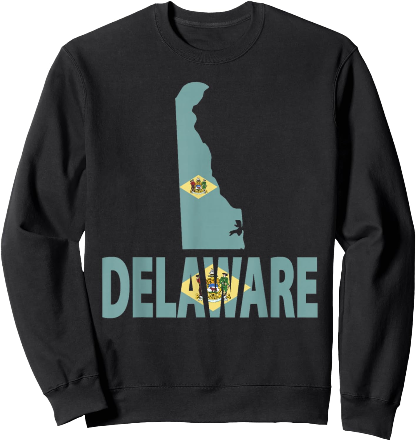 Vintage Delaware State I Love Delaware Home State Sweatshirt - Sweatshirt | Black