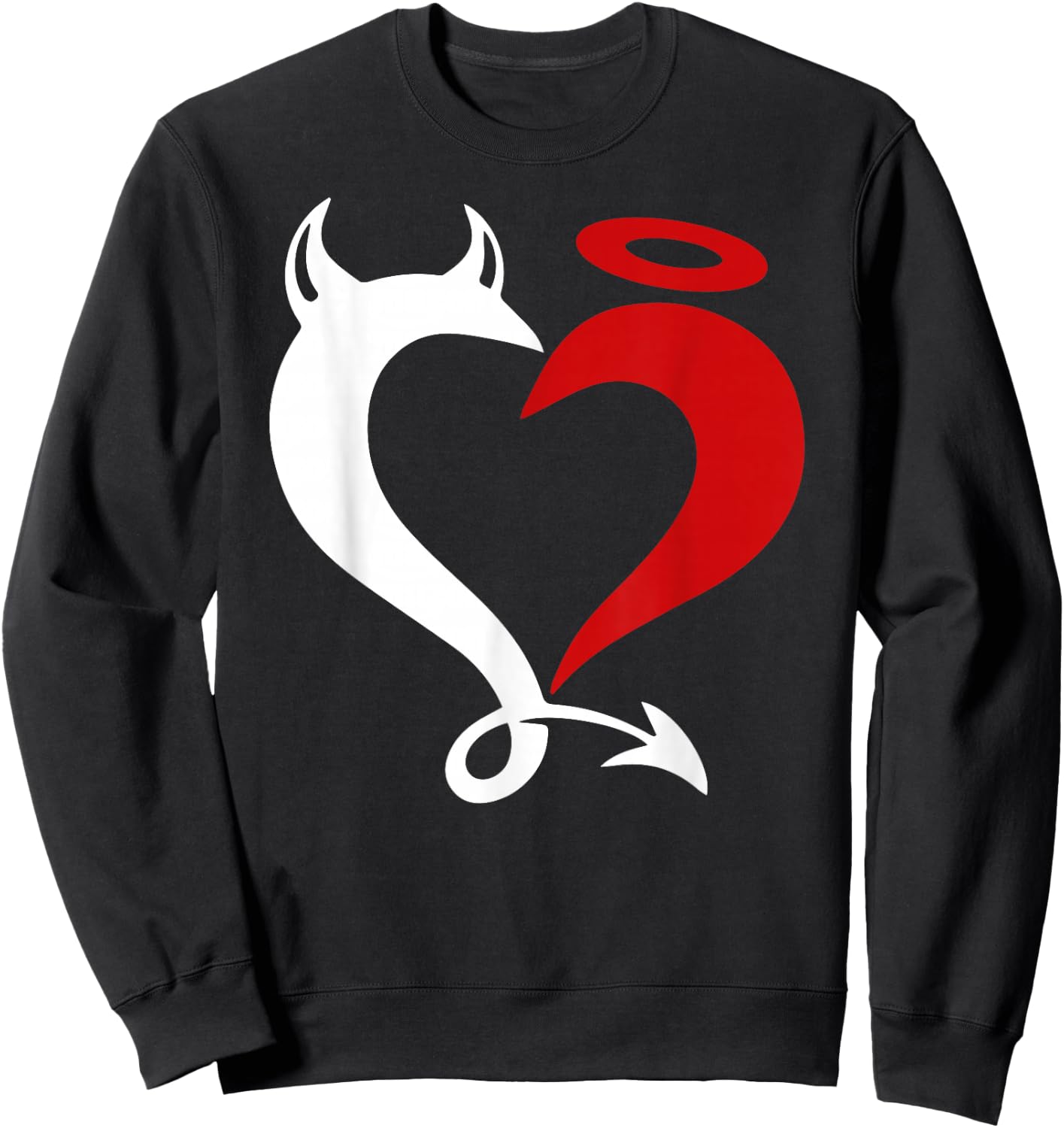Devil and Angel Love Lovers Sweatshirt - Sweatshirt | Black