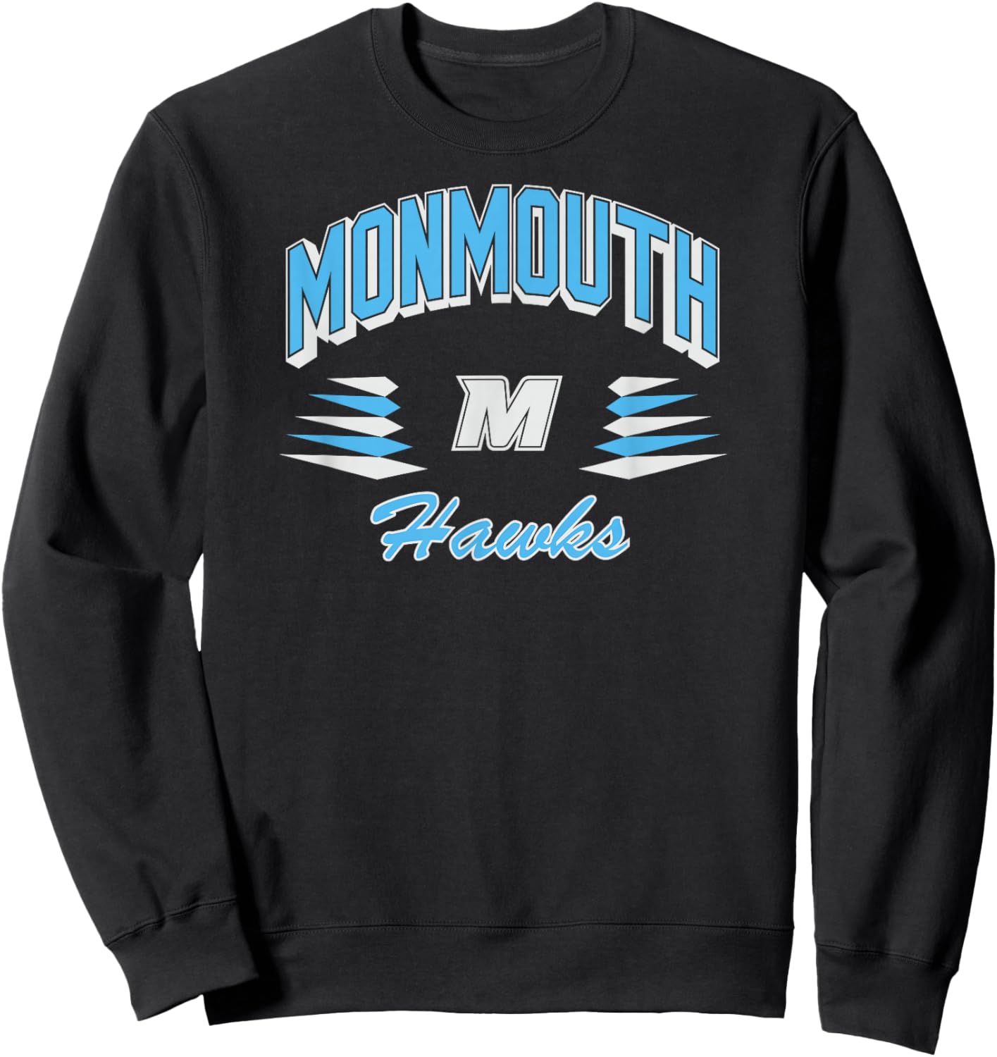 Monmouth Hawks Retro Diamond Navy Officially Licensed Sweatshirt - Sweatshirt | Black