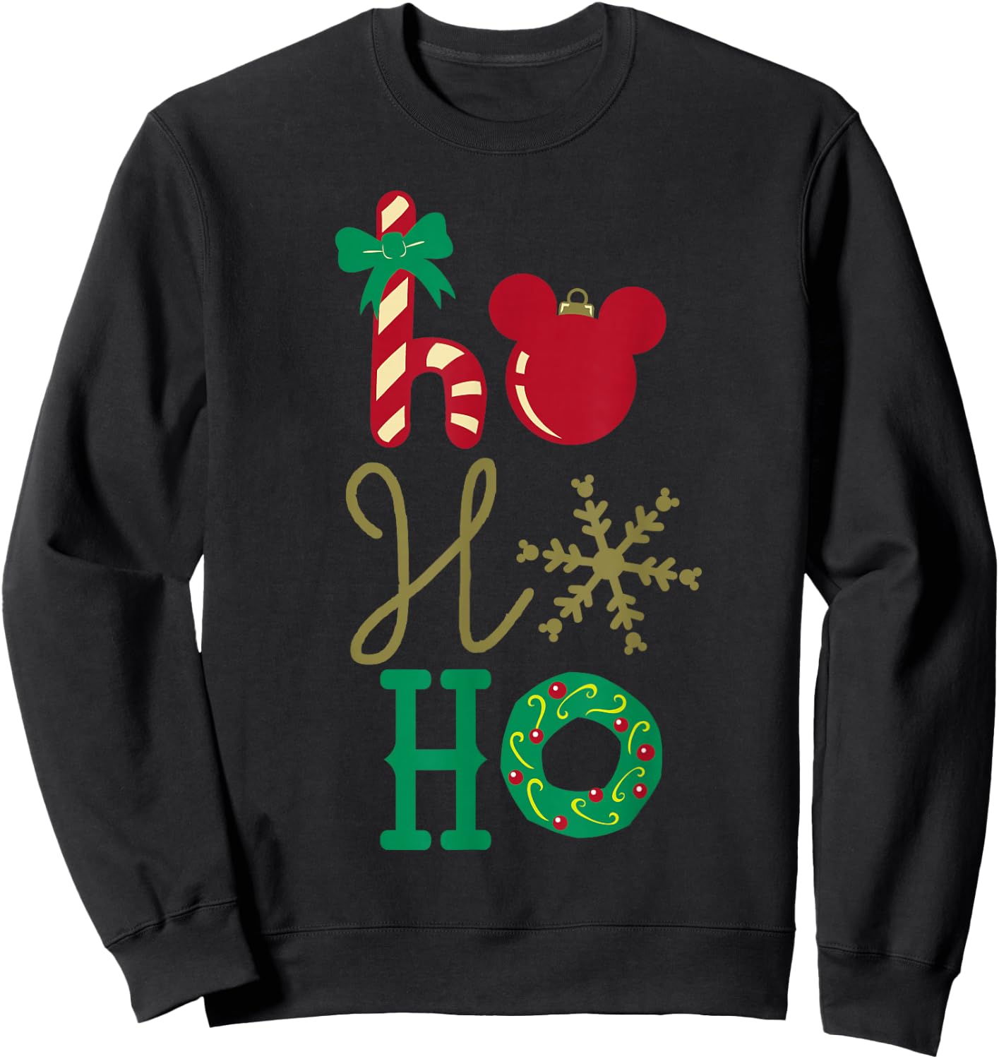 Disney Mickey Icon Ho Ho Ho Holiday Small Sweatshirt - Sweatshirt | Black