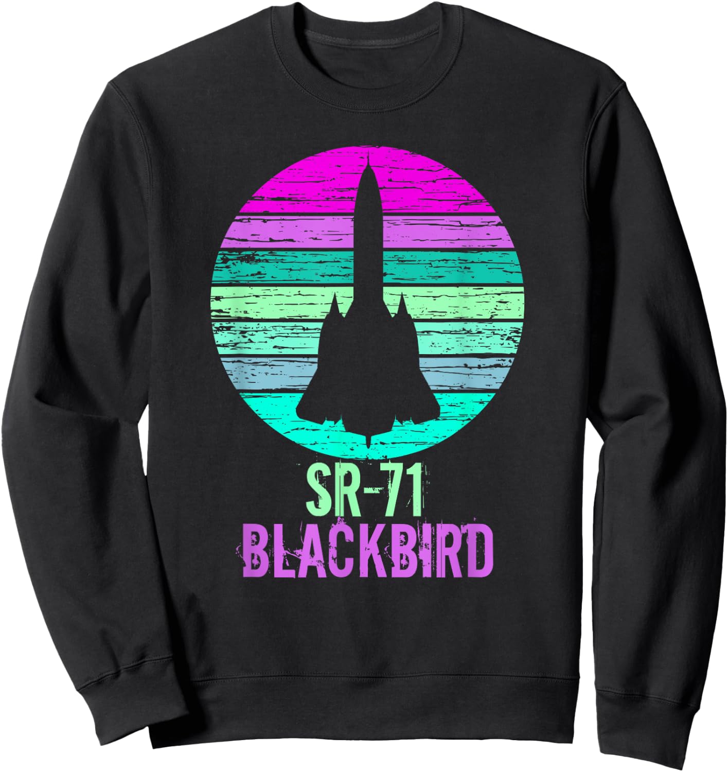 Vintage SR-71 Blackbird Military Aviation Aircraft Sweatshirt - Sweatshirt | Black