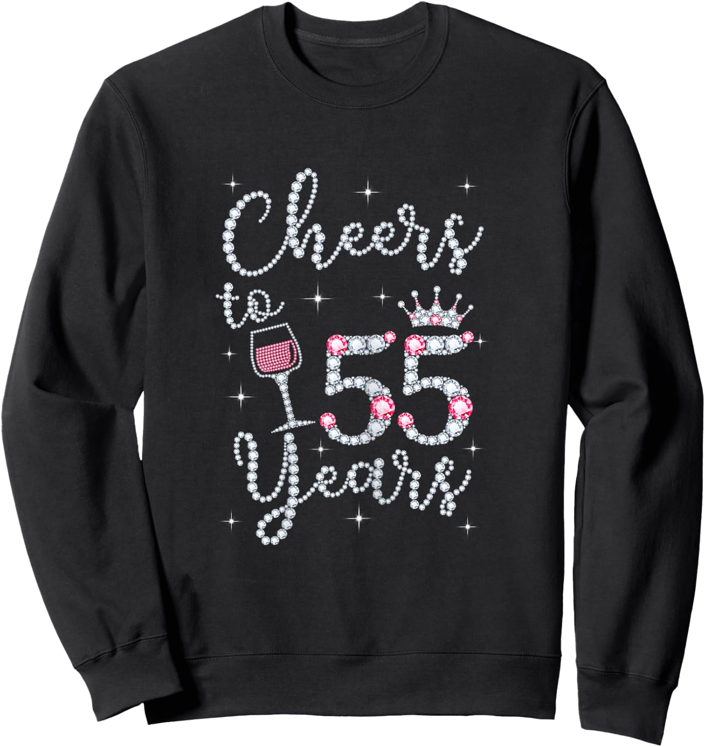 Cheers to 55 Years 1964 55th Birthday Gift Sweatshirt - Sweatshirt | Black