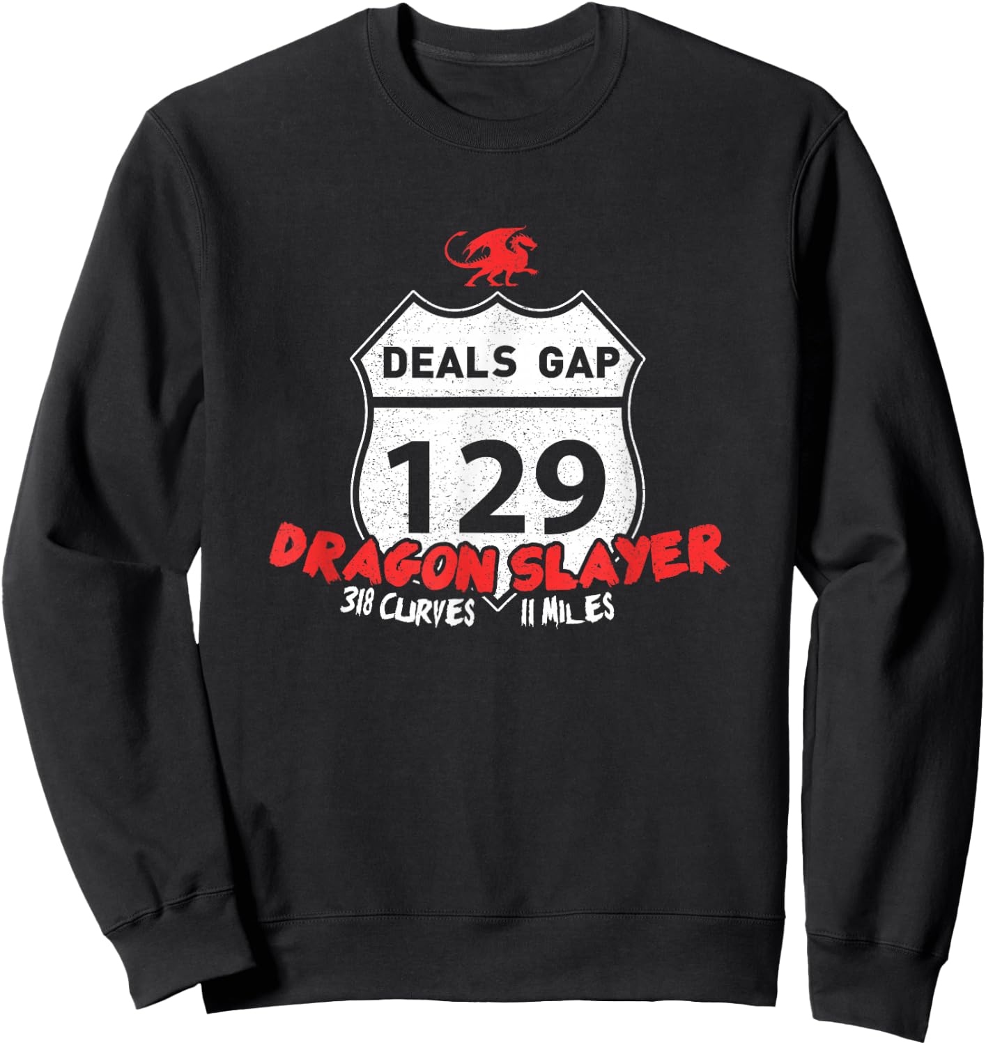 Tail of the Dragon US 129 "Dragon Slayer" Motorcycle Shirt Sweatshirt - Sweatshirt | Black