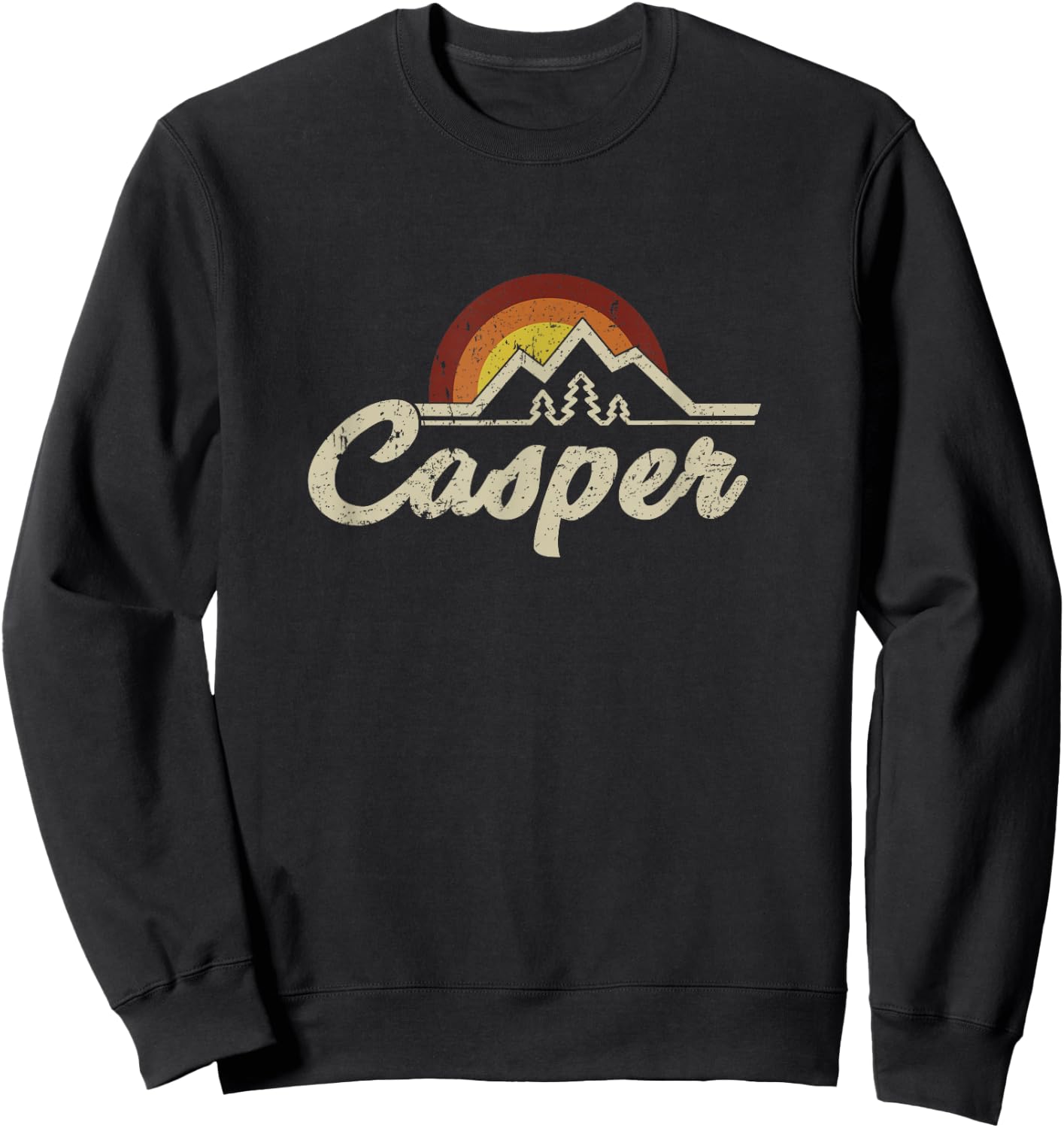 Casper Wyoming WY retro vintage Gift Sweatshirt - Sweatshirt | Black